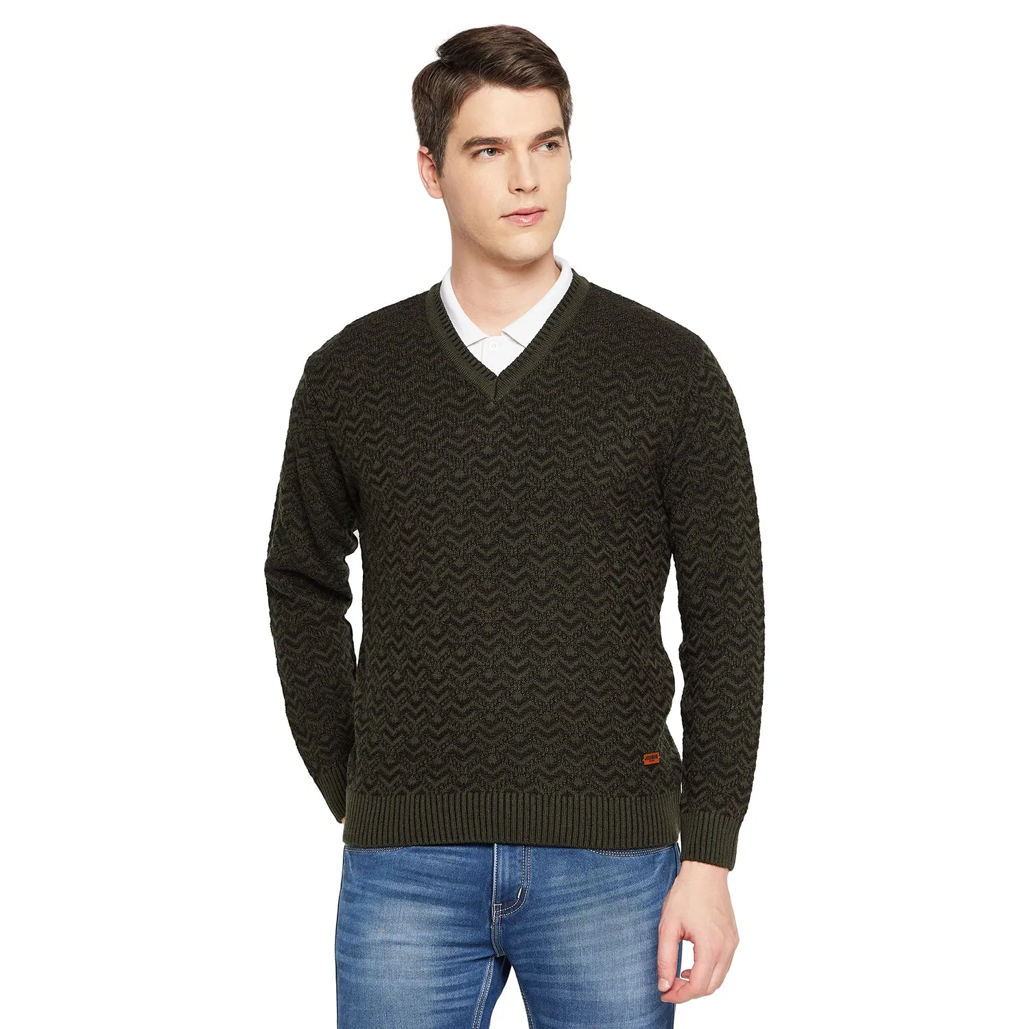 Duke Stardust Men Full Sleeve V Neck Sweater (SDS2059)