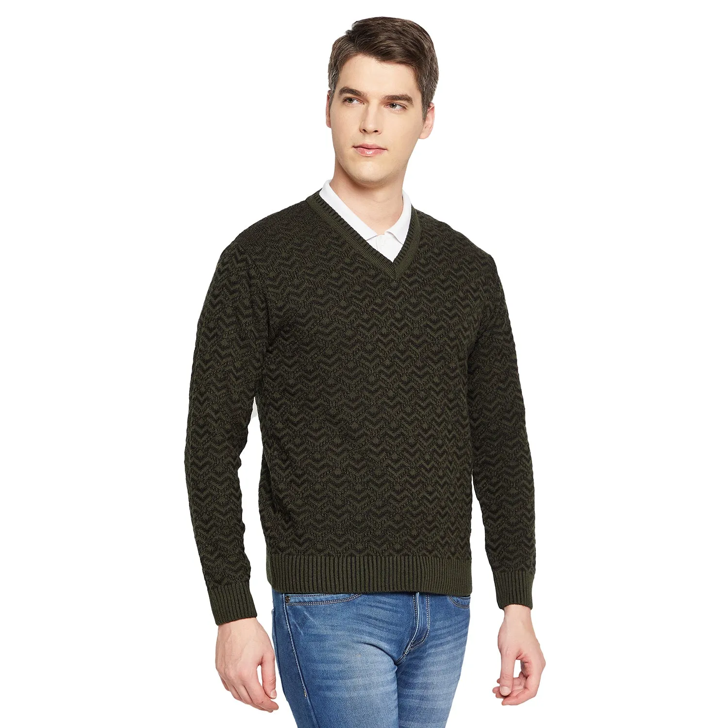 Duke Stardust Men Full Sleeve V Neck Sweater (SDS2059)