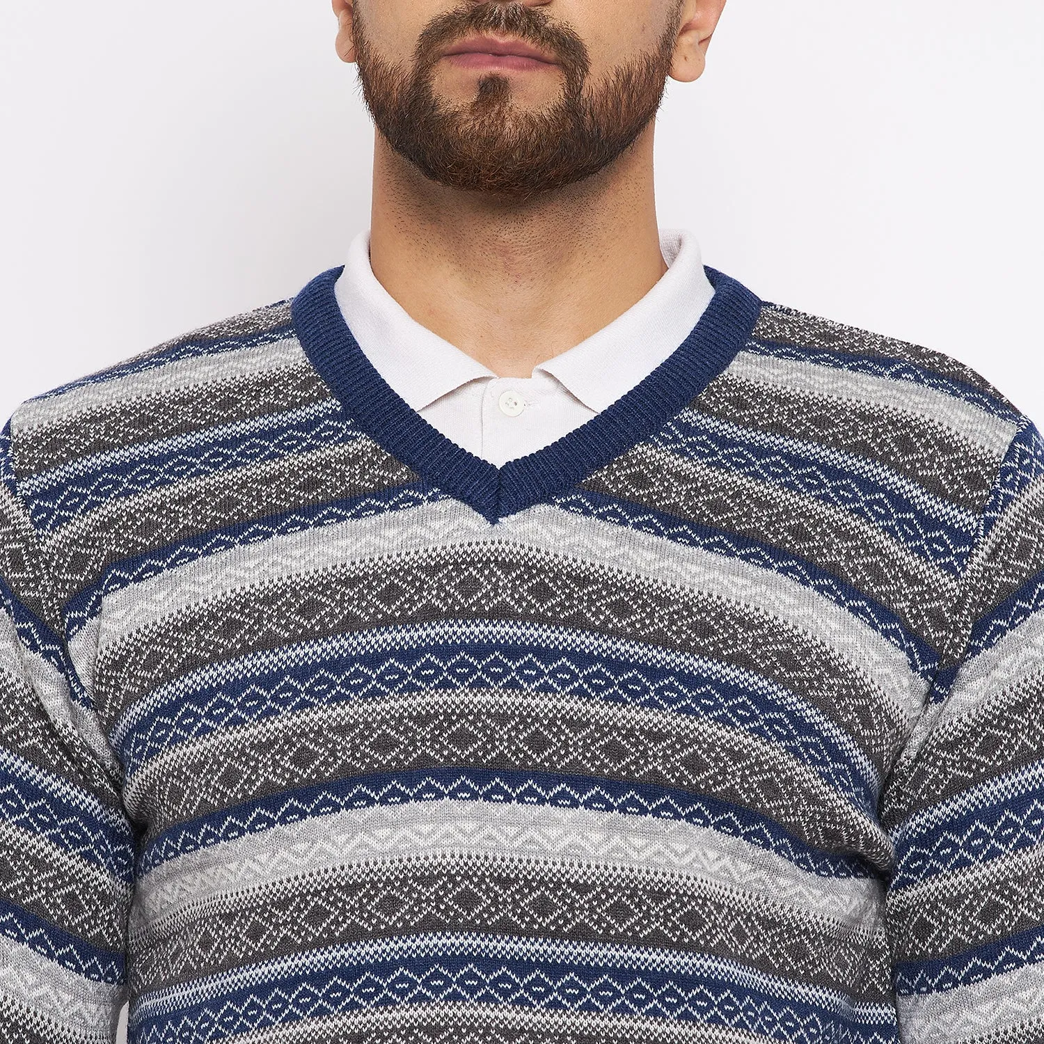 Duke Stardust Men Full Sleeve V-Neck Sweater (SDS2060)