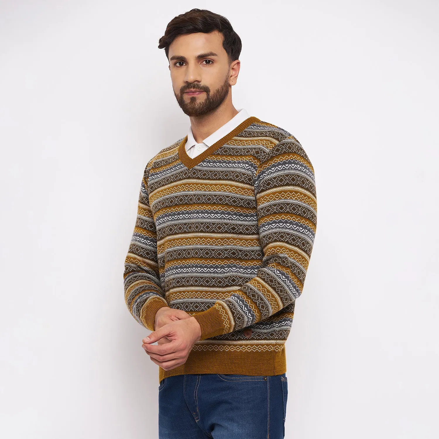 Duke Stardust Men Full Sleeve V-Neck Sweater (SDS2060)
