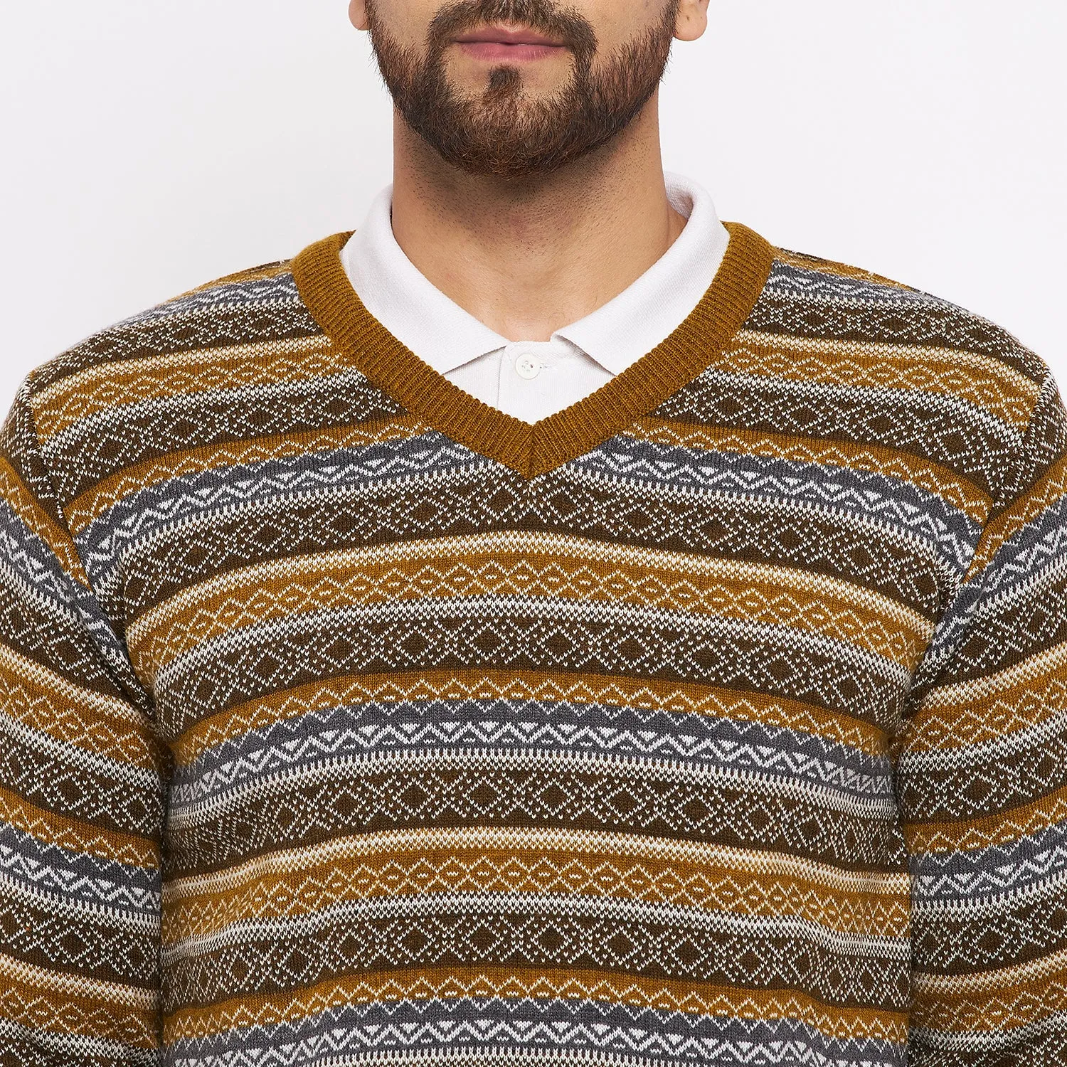 Duke Stardust Men Full Sleeve V-Neck Sweater (SDS2060)