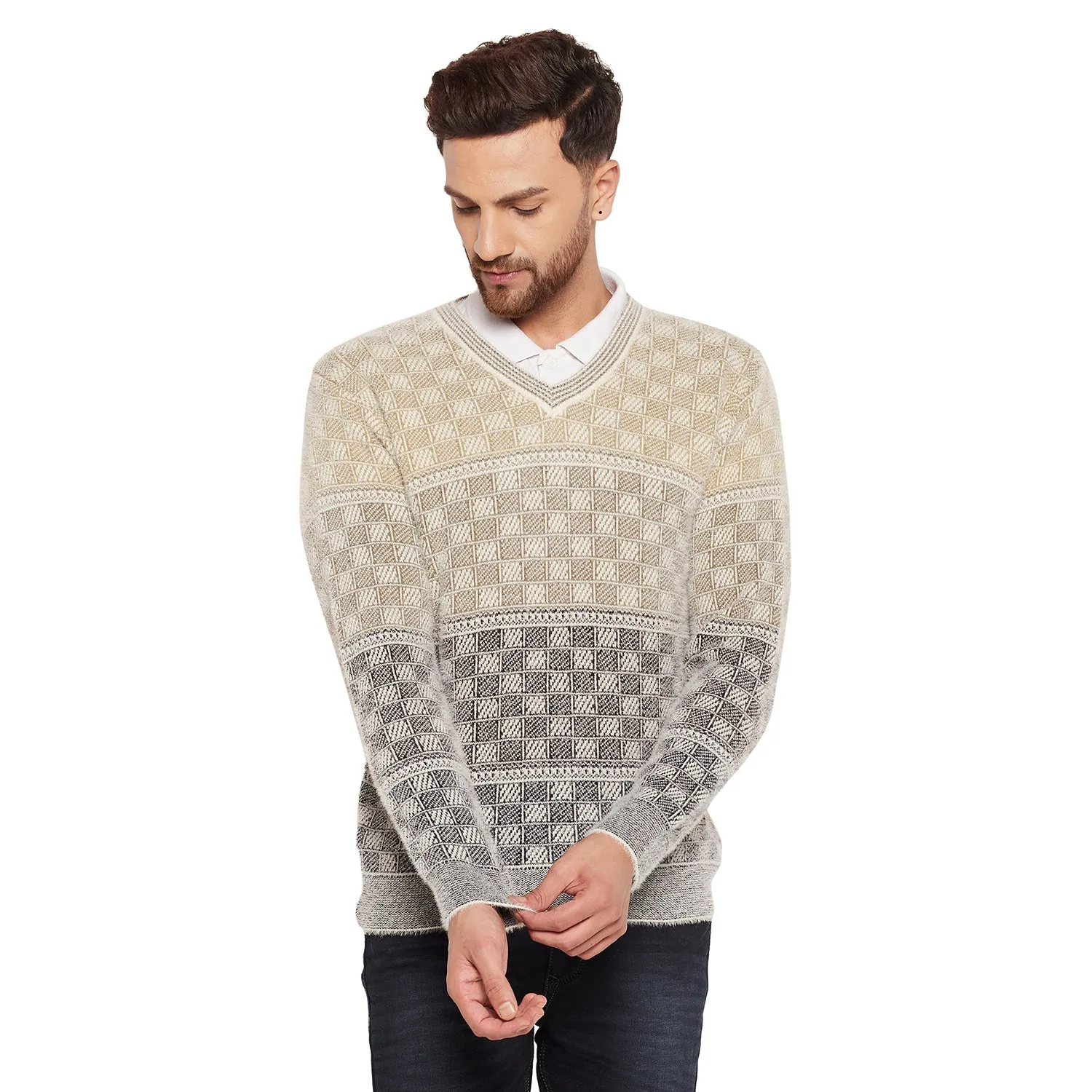 Duke Stardust Men Full Sleeve V-Neck Sweater (SDS2063)