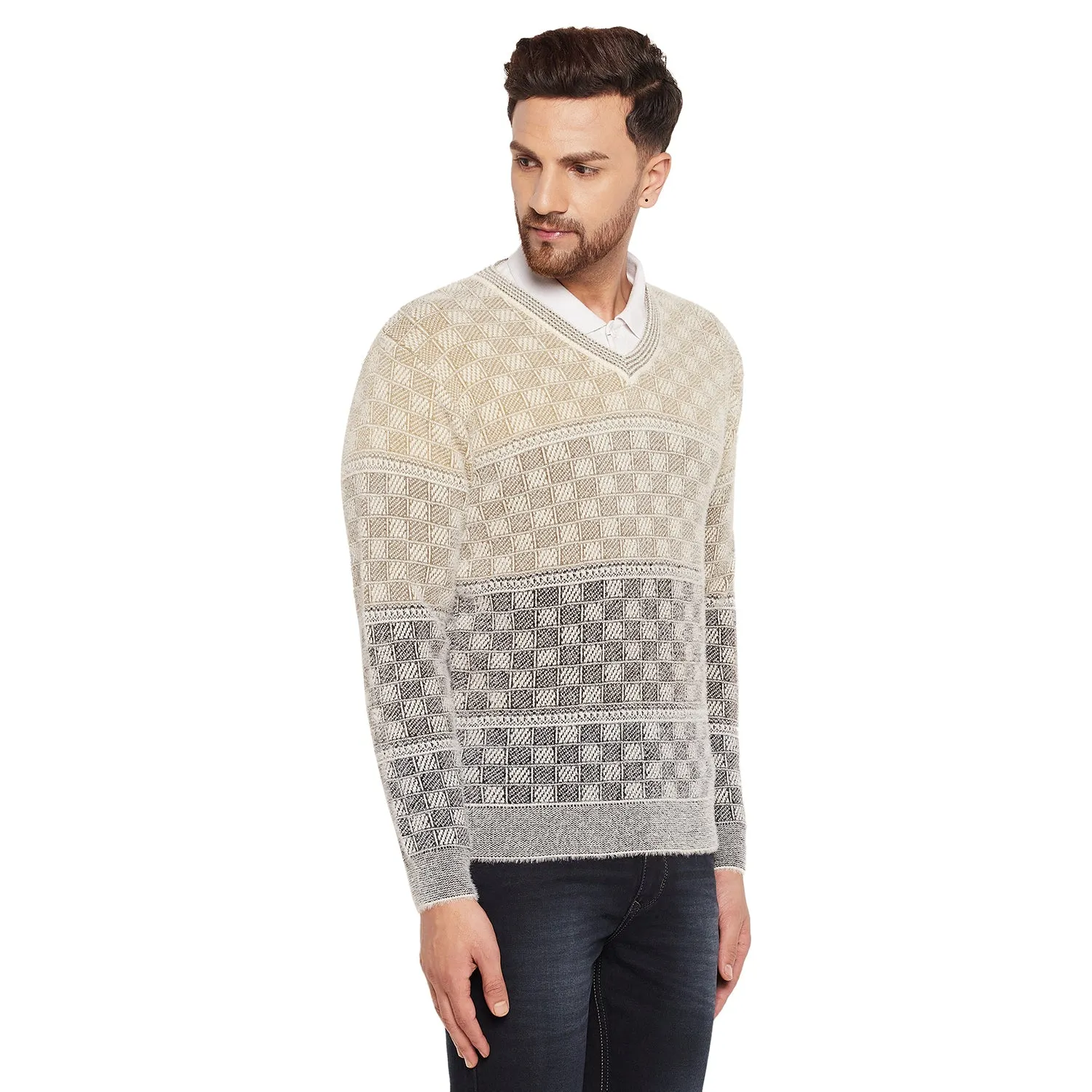 Duke Stardust Men Full Sleeve V-Neck Sweater (SDS2063)