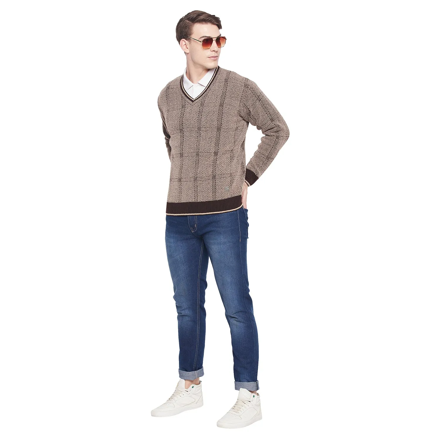 Duke Stardust Men Full Sleeve V Neck Sweater (SDS2067)