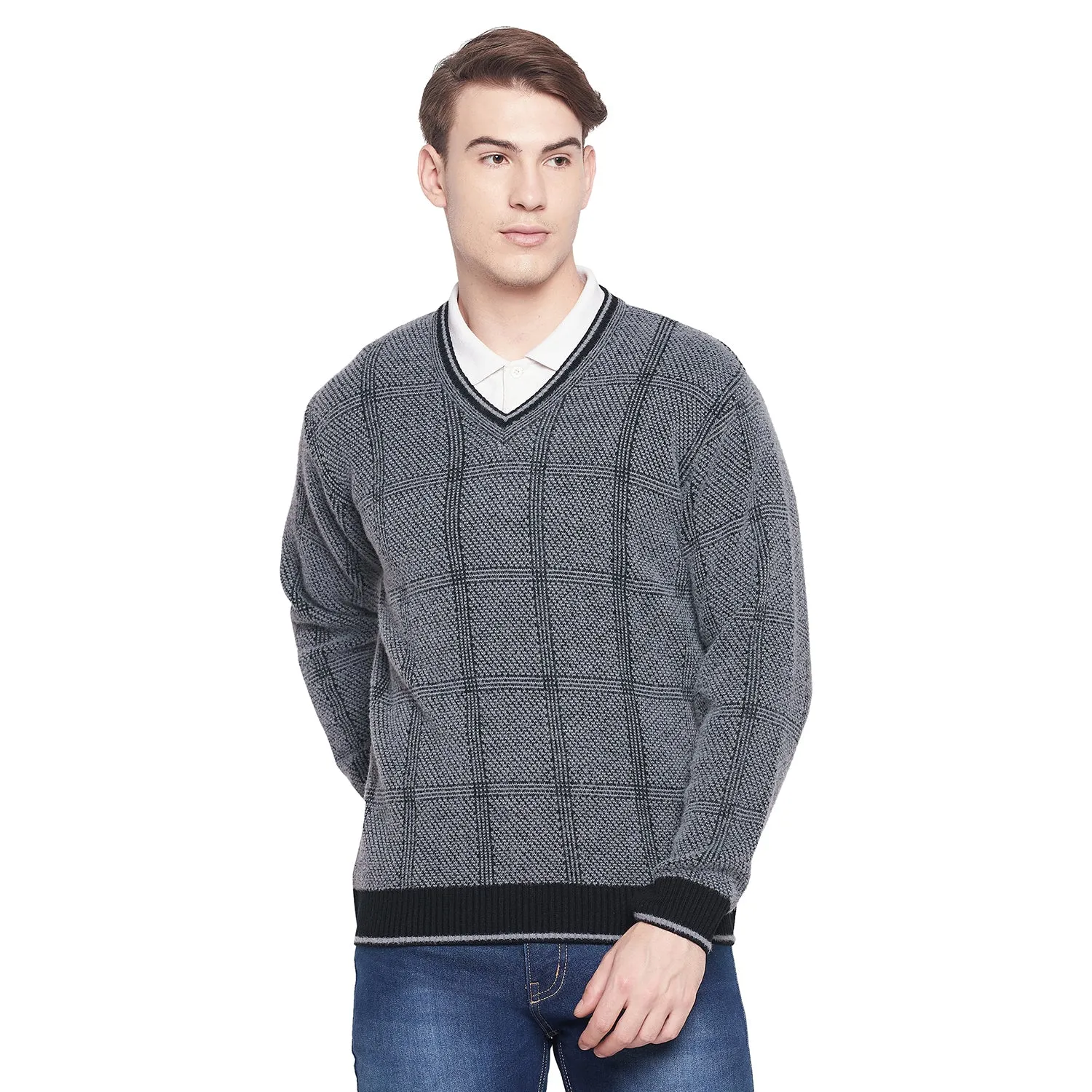 Duke Stardust Men Full Sleeve V Neck Sweater (SDS2067)