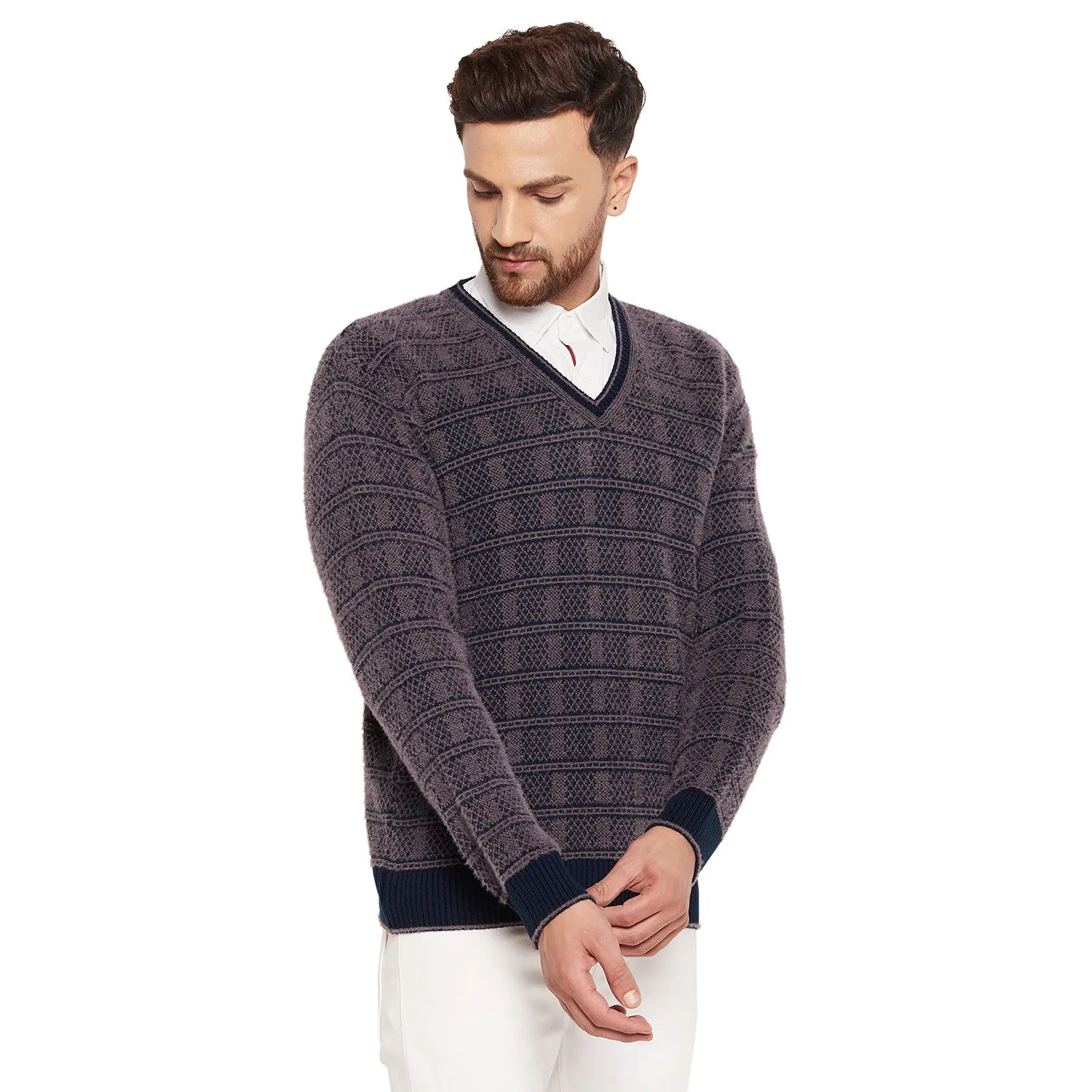 Duke Stardust Men Full Sleeve V-Neck Sweater (SDS2068)