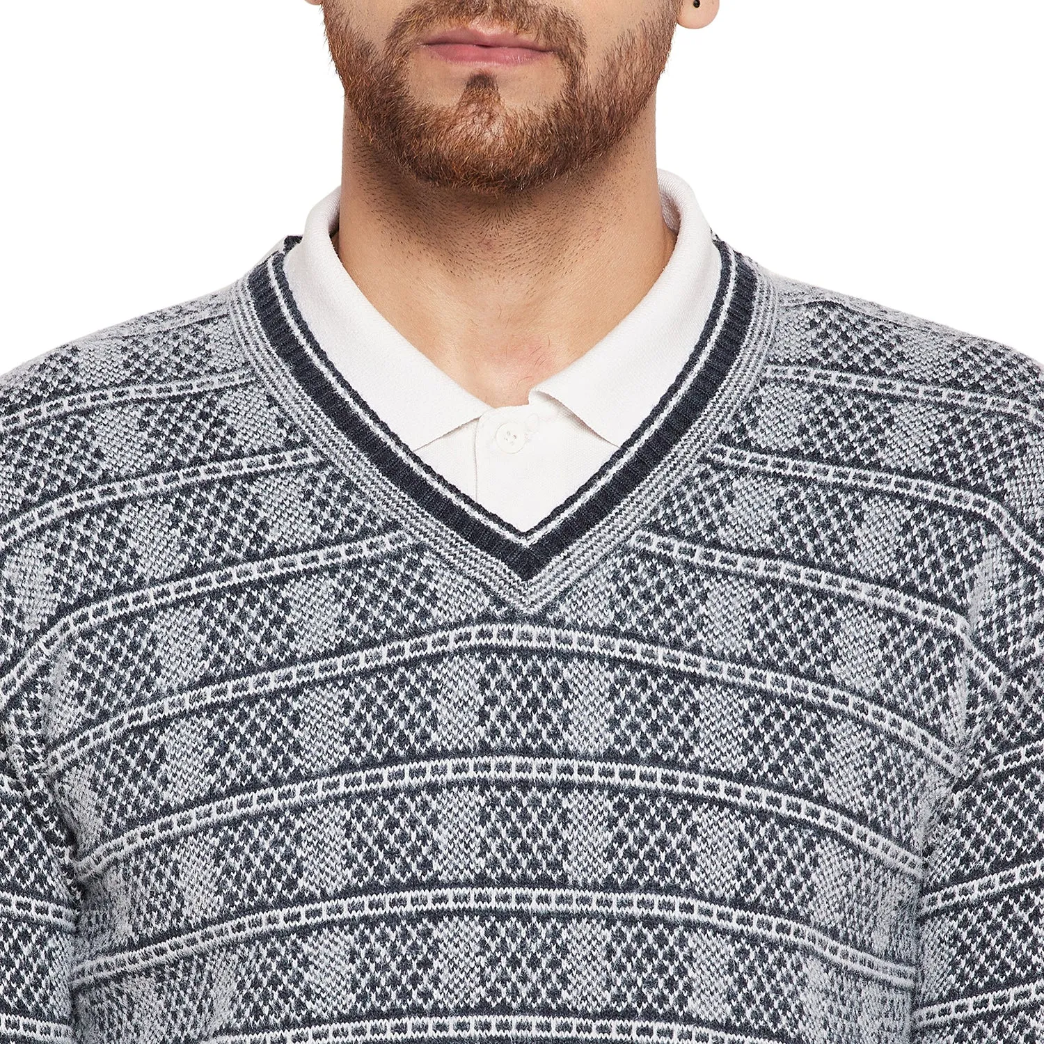 Duke Stardust Men Full Sleeve V-Neck Sweater (SDS2068)