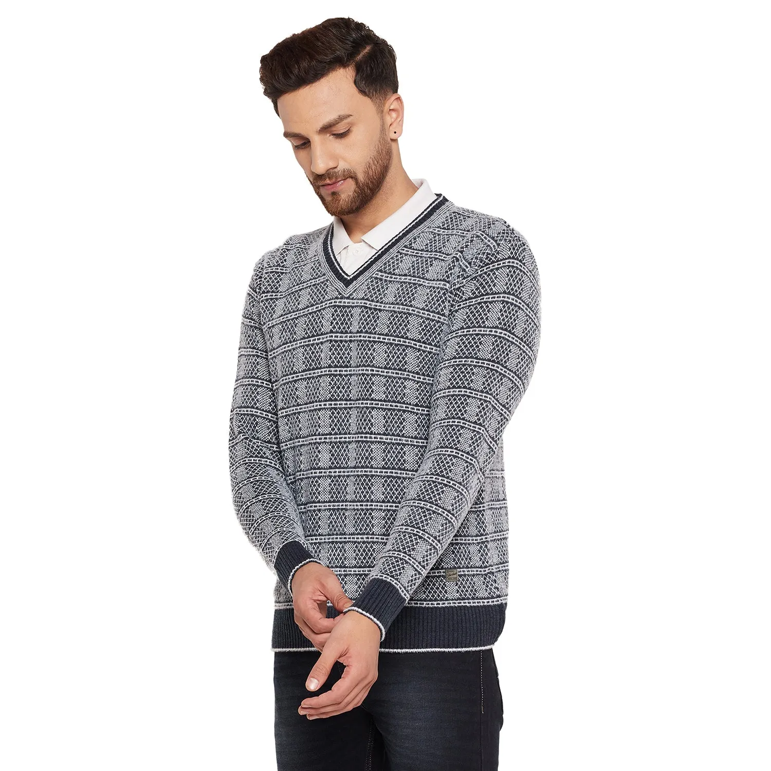 Duke Stardust Men Full Sleeve V-Neck Sweater (SDS2068)