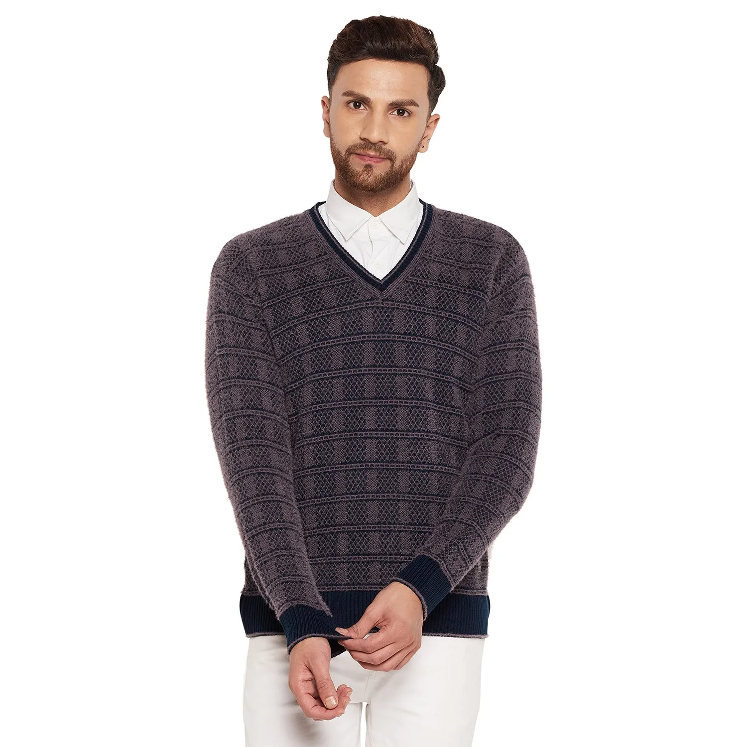 Duke Stardust Men Full Sleeve V-Neck Sweater (SDS2068)