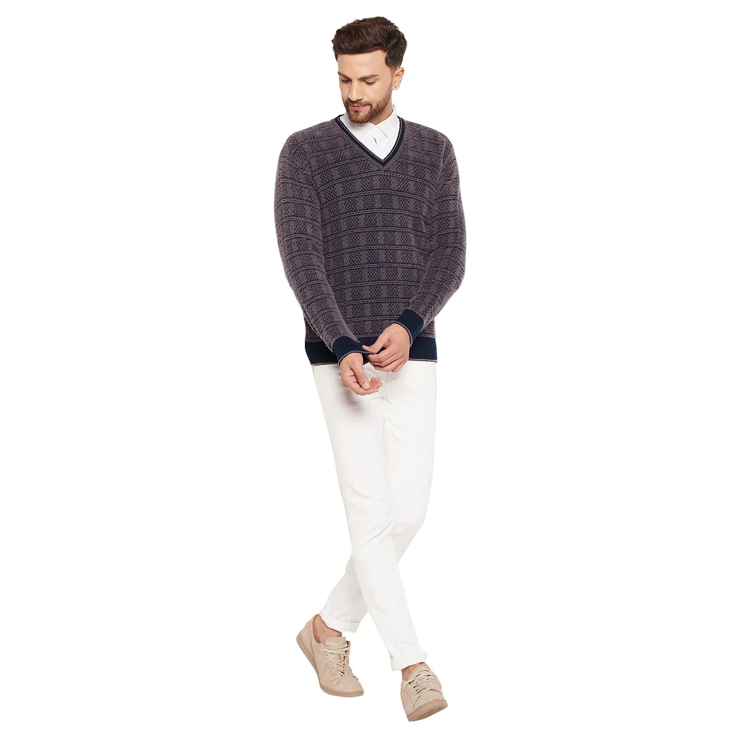Duke Stardust Men Full Sleeve V-Neck Sweater (SDS2068)