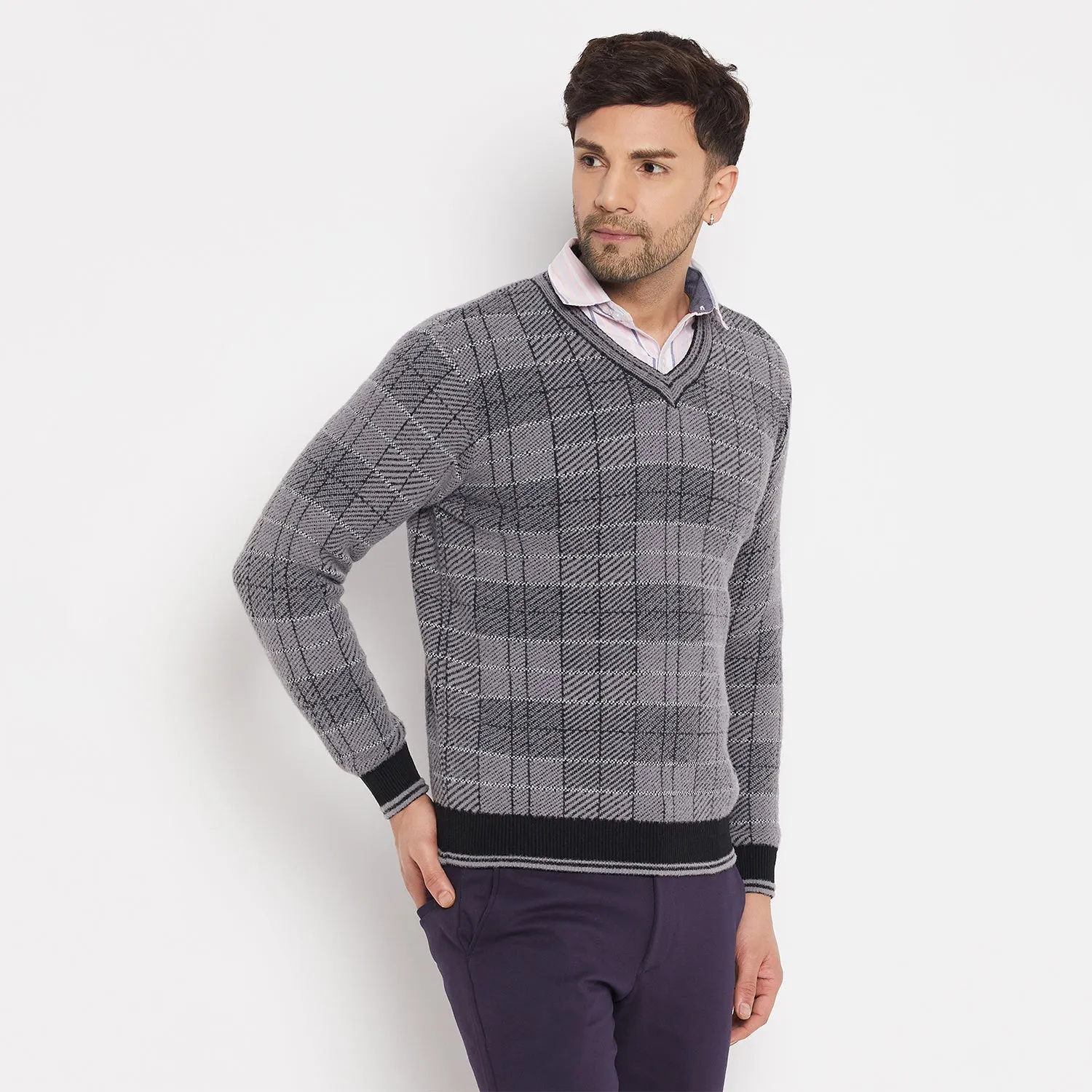Duke Stardust Men Full Sleeve V-Neck Sweater (SDS2126)