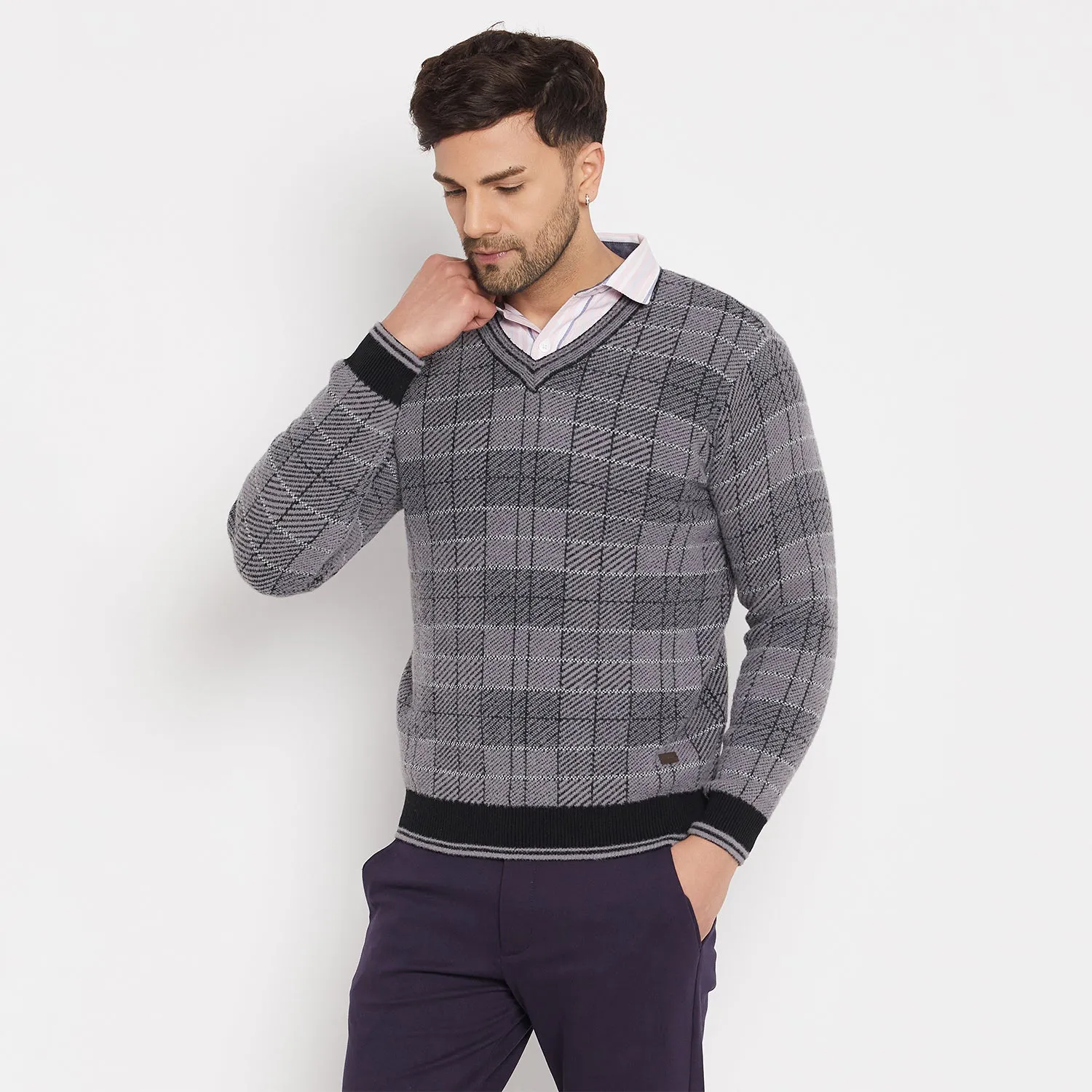 Duke Stardust Men Full Sleeve V-Neck Sweater (SDS2126)
