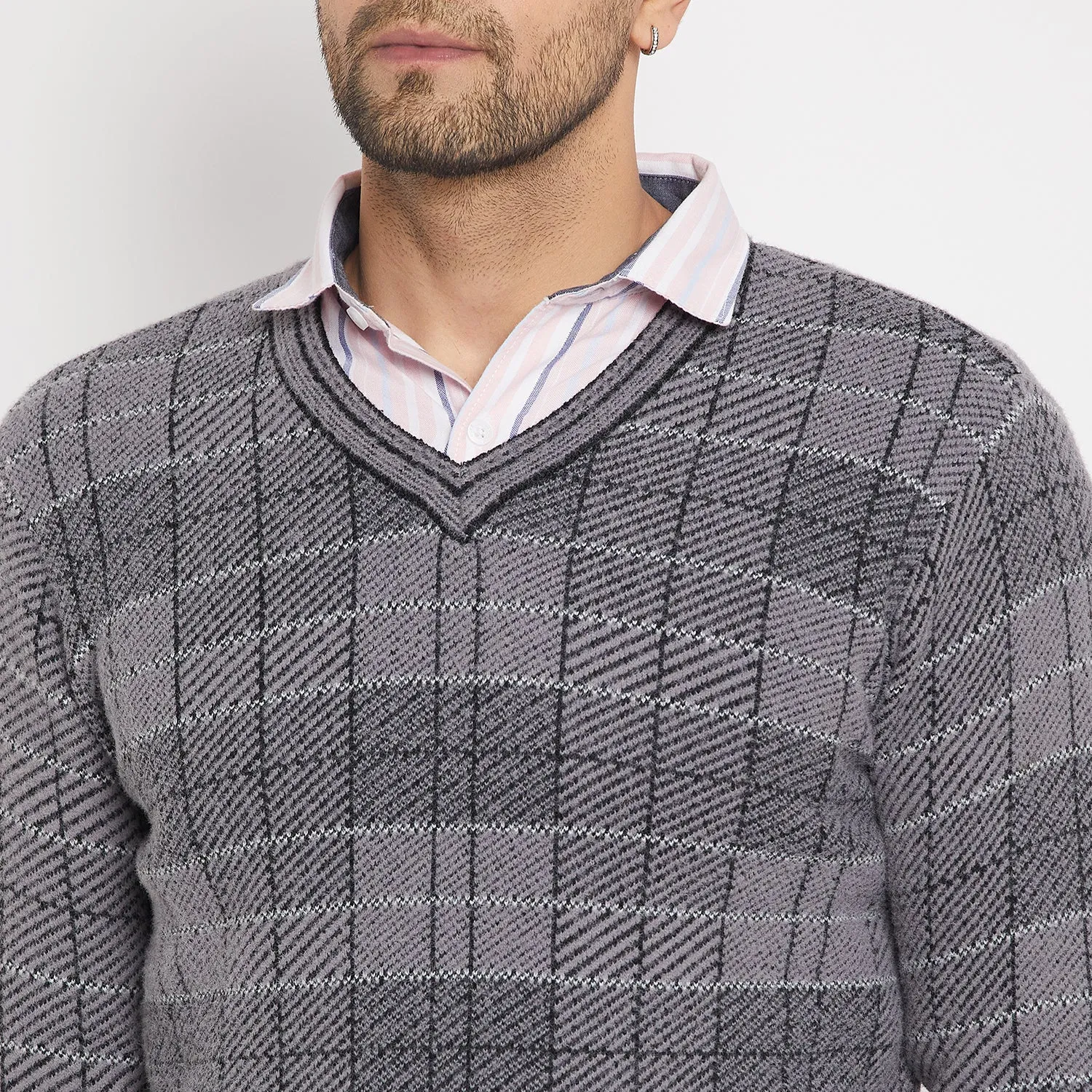 Duke Stardust Men Full Sleeve V-Neck Sweater (SDS2126)