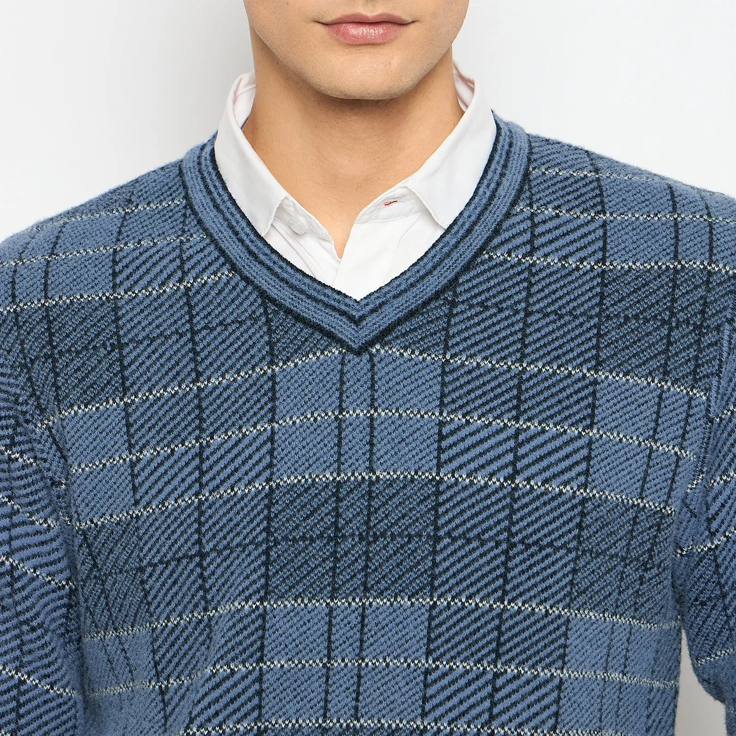 Duke Stardust Men Full Sleeve V-Neck Sweater (SDS2126)