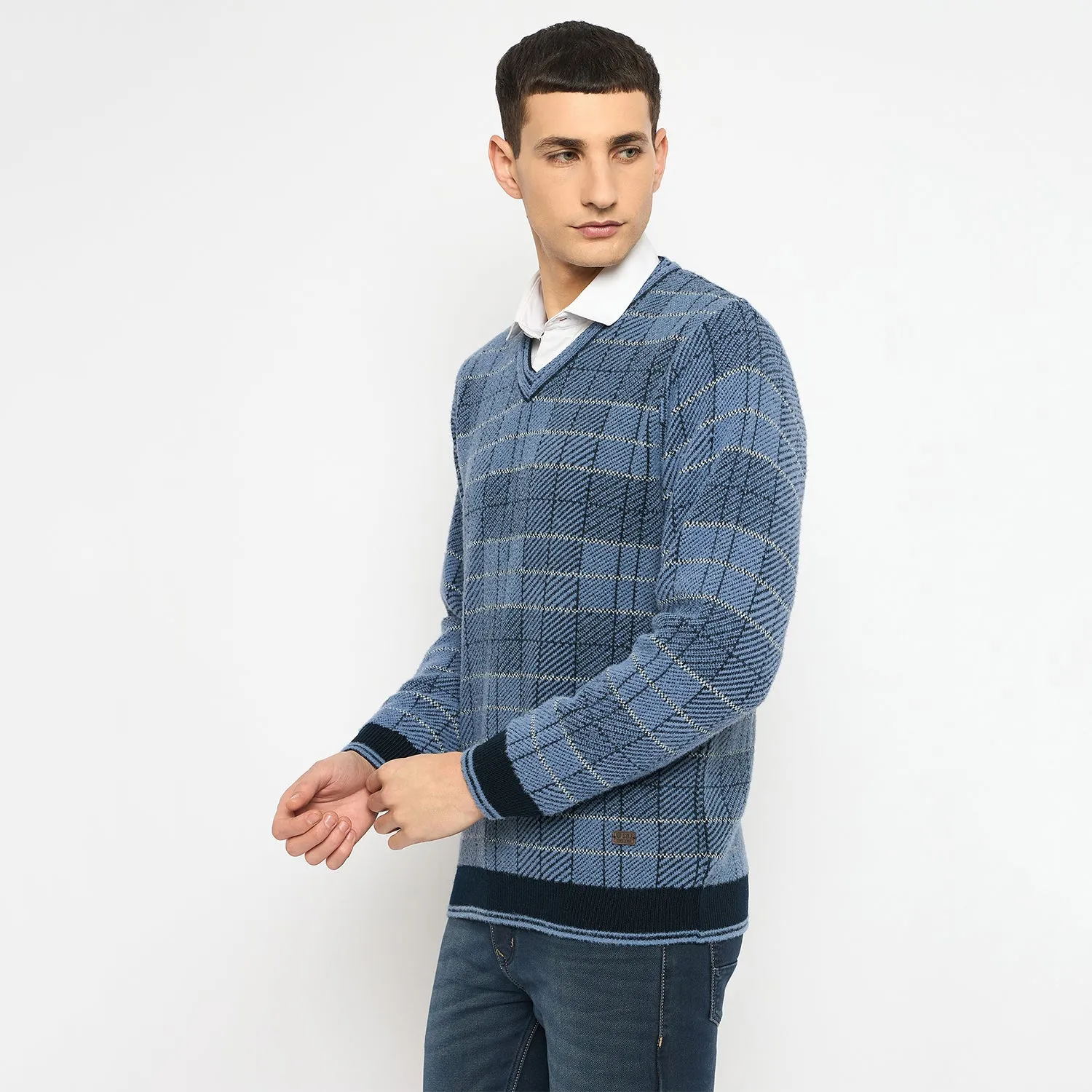 Duke Stardust Men Full Sleeve V-Neck Sweater (SDS2126)
