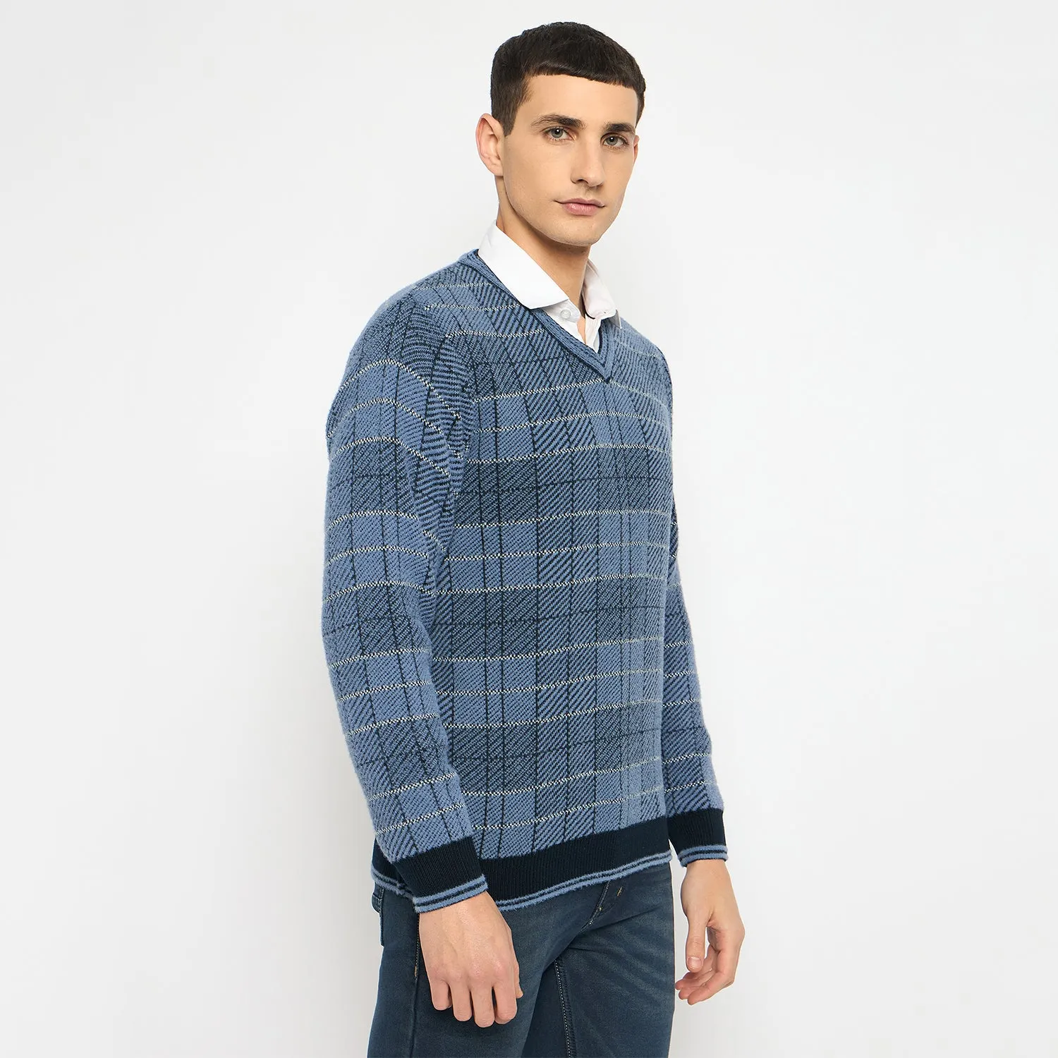 Duke Stardust Men Full Sleeve V-Neck Sweater (SDS2126)