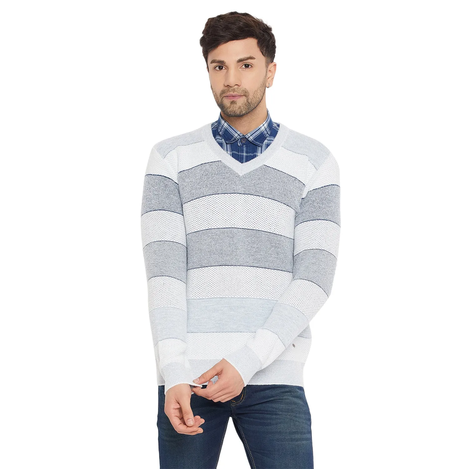 Duke Stardust Men Full Sleeve V-Neck Sweater (SDS2128)