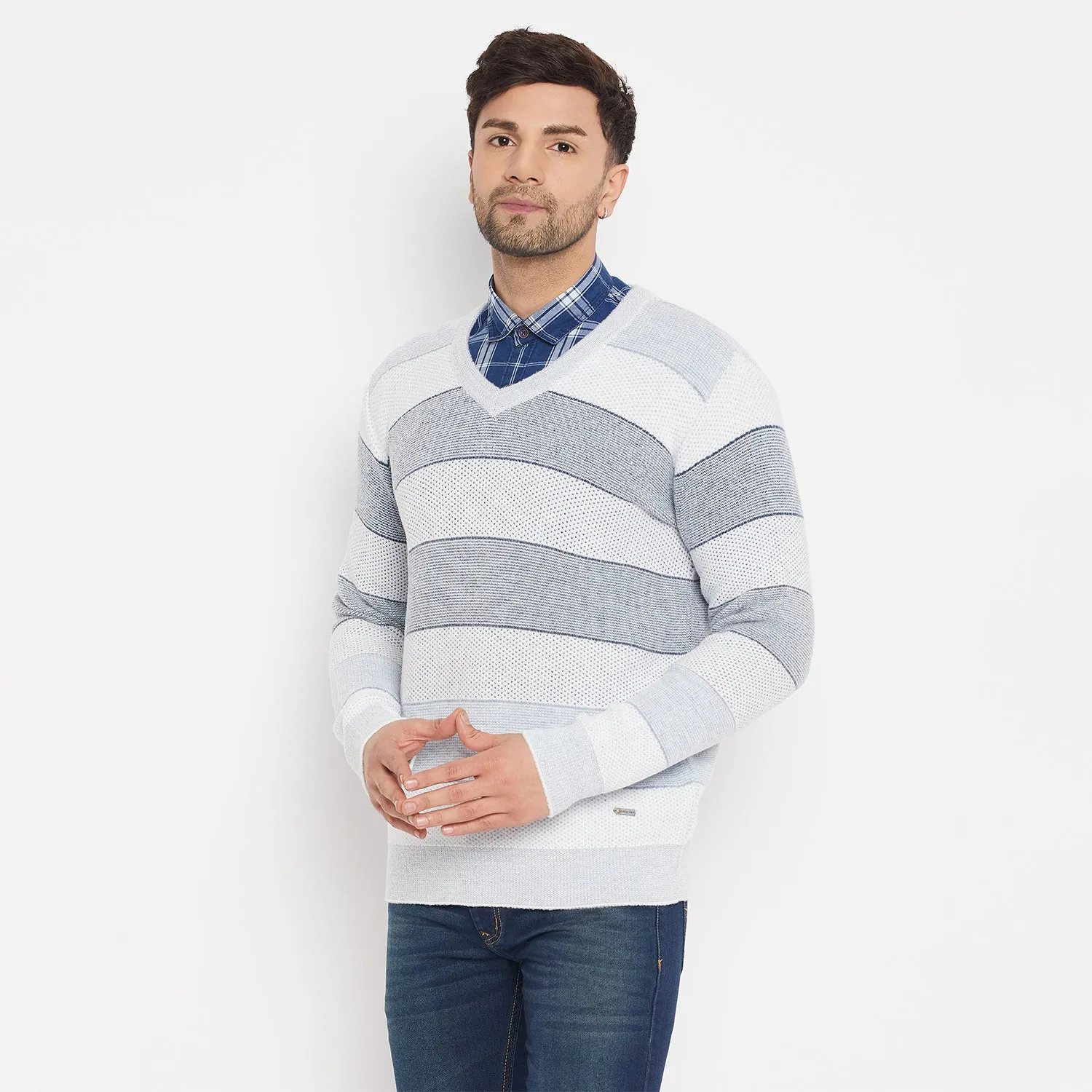 Duke Stardust Men Full Sleeve V-Neck Sweater (SDS2128)