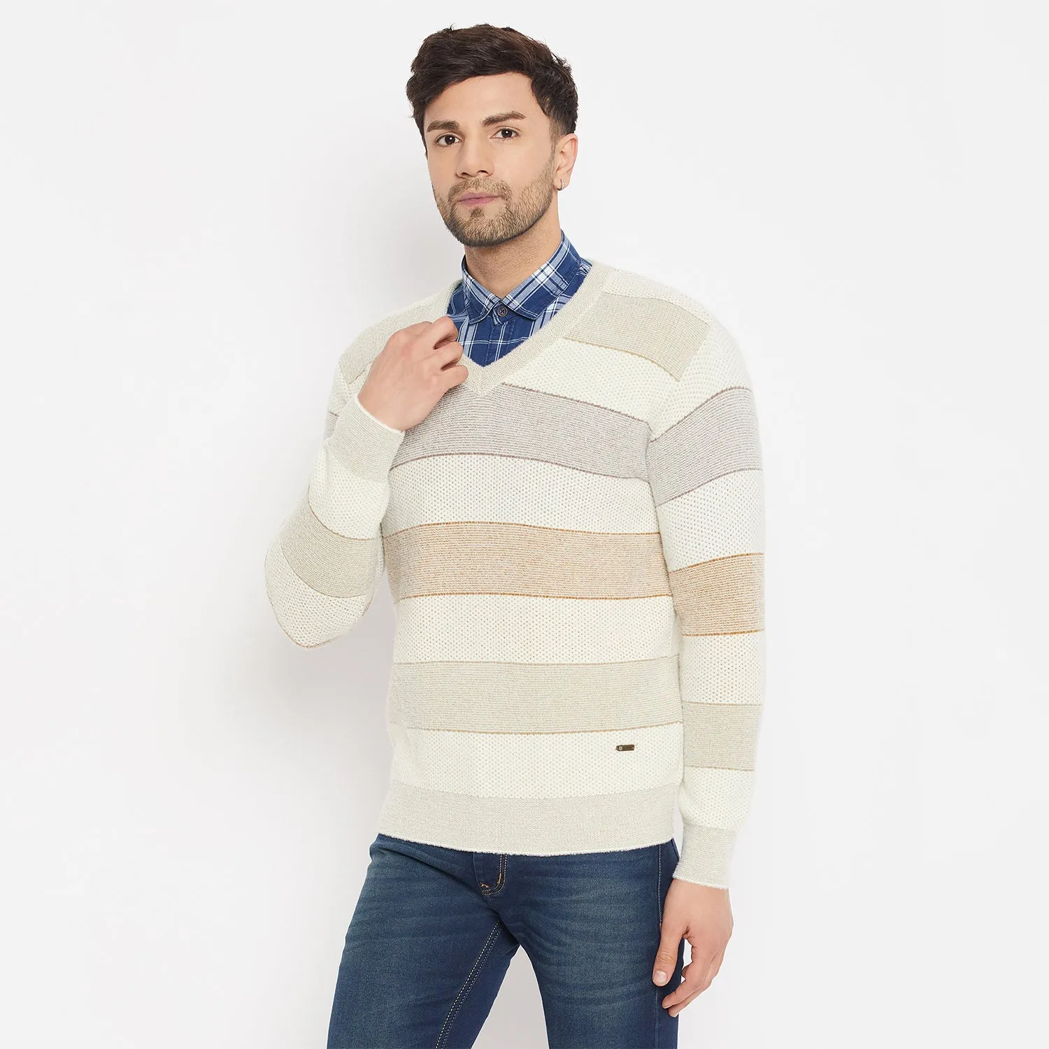 Duke Stardust Men Full Sleeve V-Neck Sweater (SDS2128)