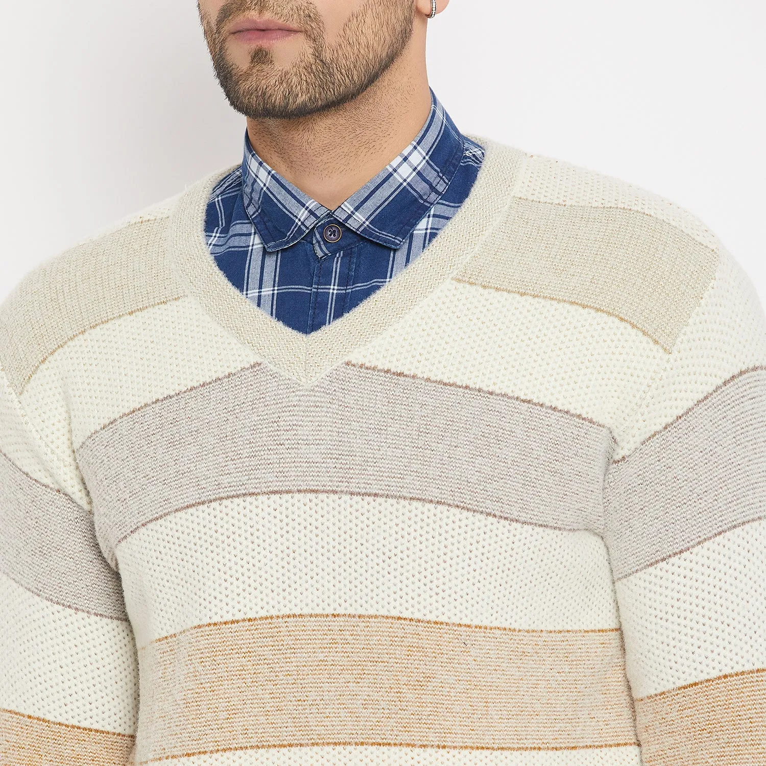 Duke Stardust Men Full Sleeve V-Neck Sweater (SDS2128)