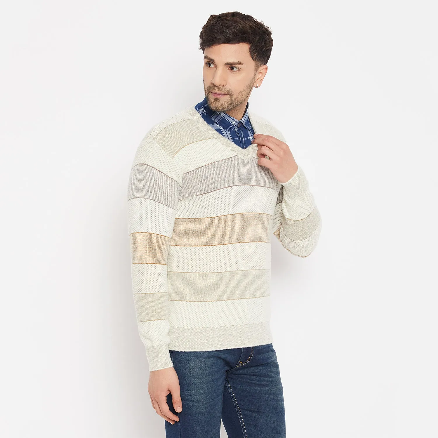 Duke Stardust Men Full Sleeve V-Neck Sweater (SDS2128)