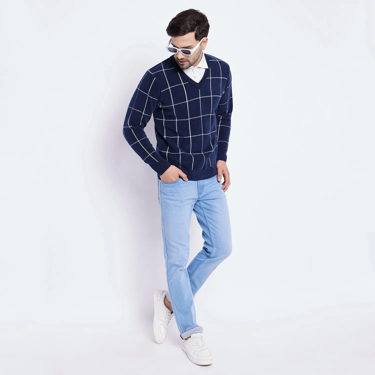 Duke Stardust Men Full Sleeve V Neck Sweater (SDS2141)