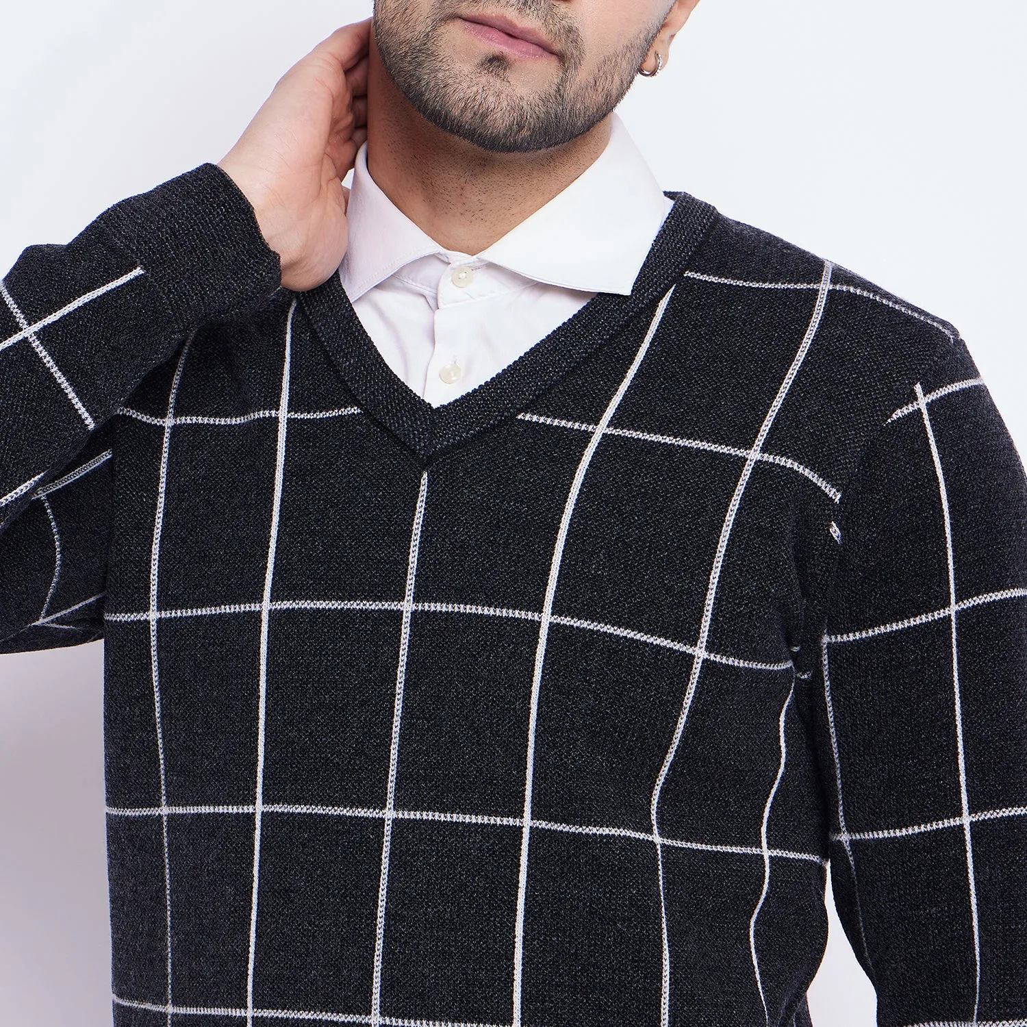 Duke Stardust Men Full Sleeve V Neck Sweater (SDS2141)