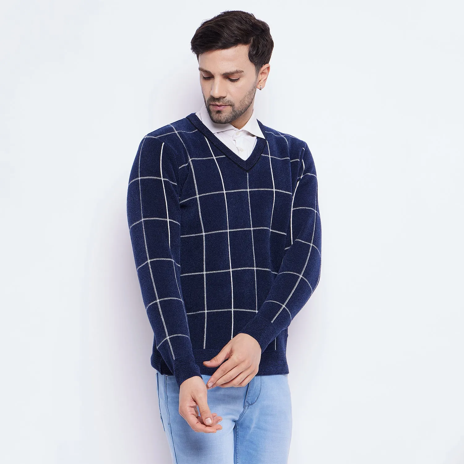 Duke Stardust Men Full Sleeve V Neck Sweater (SDS2141)