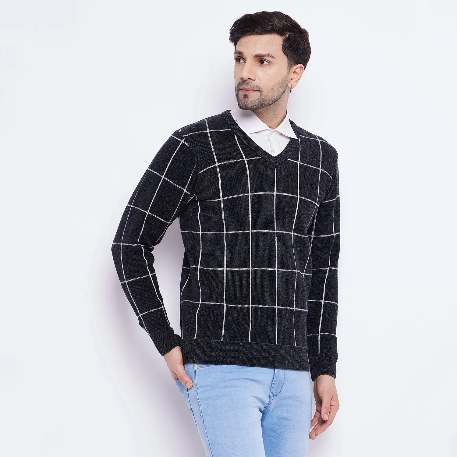Duke Stardust Men Full Sleeve V Neck Sweater (SDS2141)