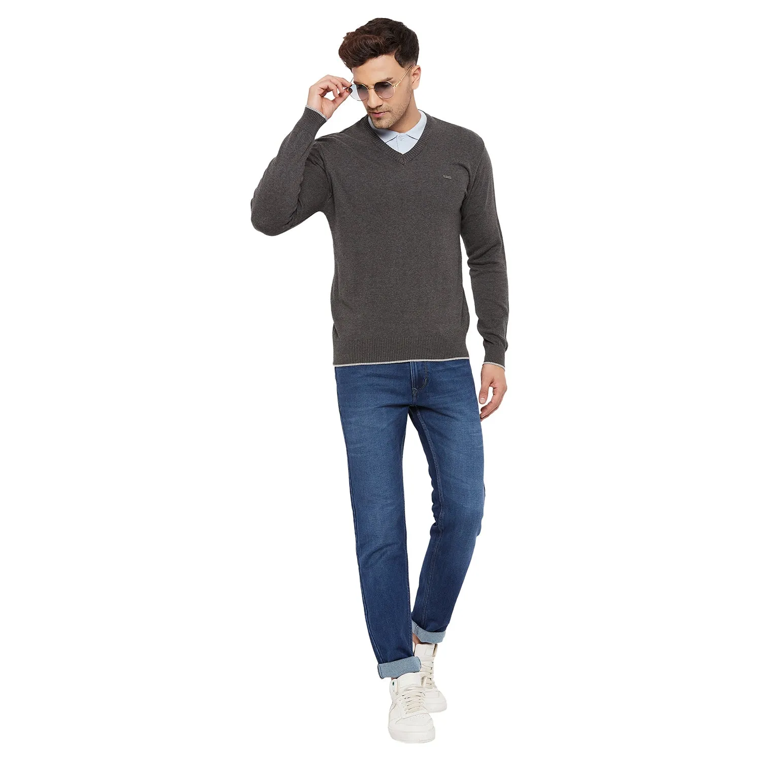 Duke Stardust Men Full Sleeve V Neck Sweater (SDS3000)