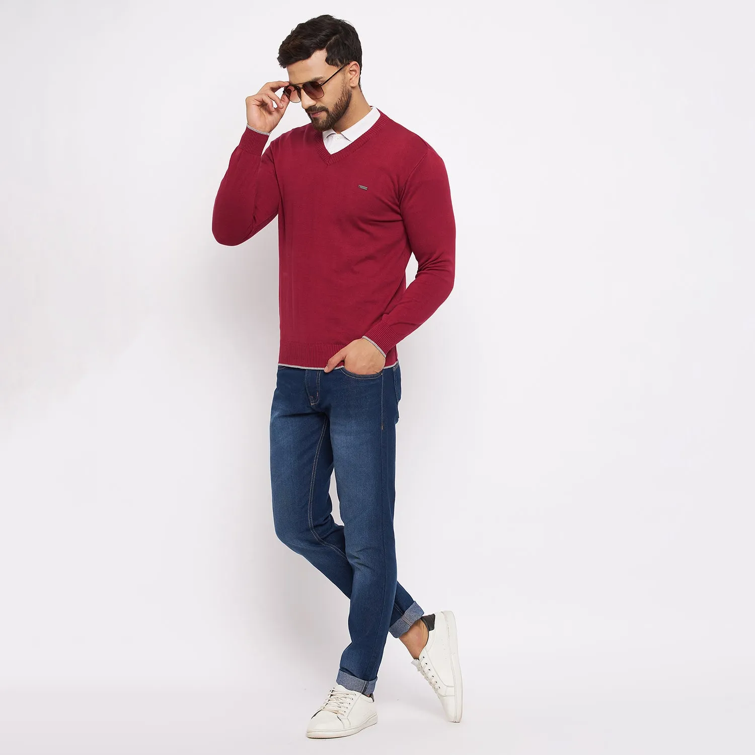 Duke Stardust Men Full Sleeve V Neck Sweater (SDS3000)