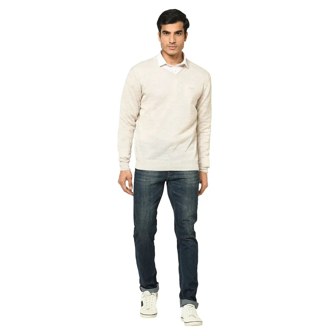 Duke Stardust Men Full Sleeve V-Neck Sweater (SDS373)