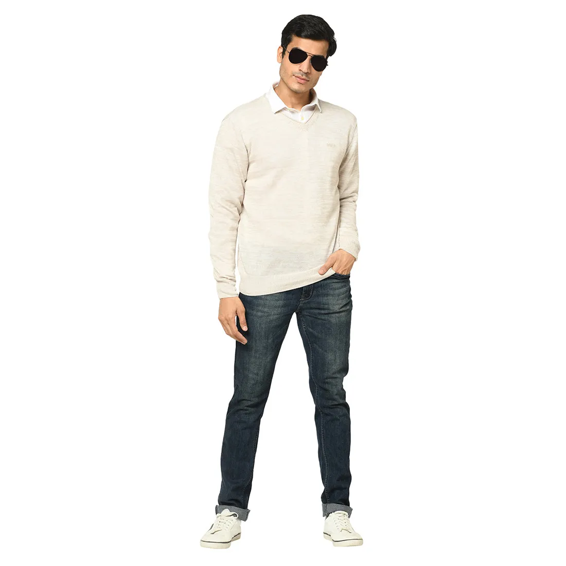Duke Stardust Men Full Sleeve V-Neck Sweater (SDS373)