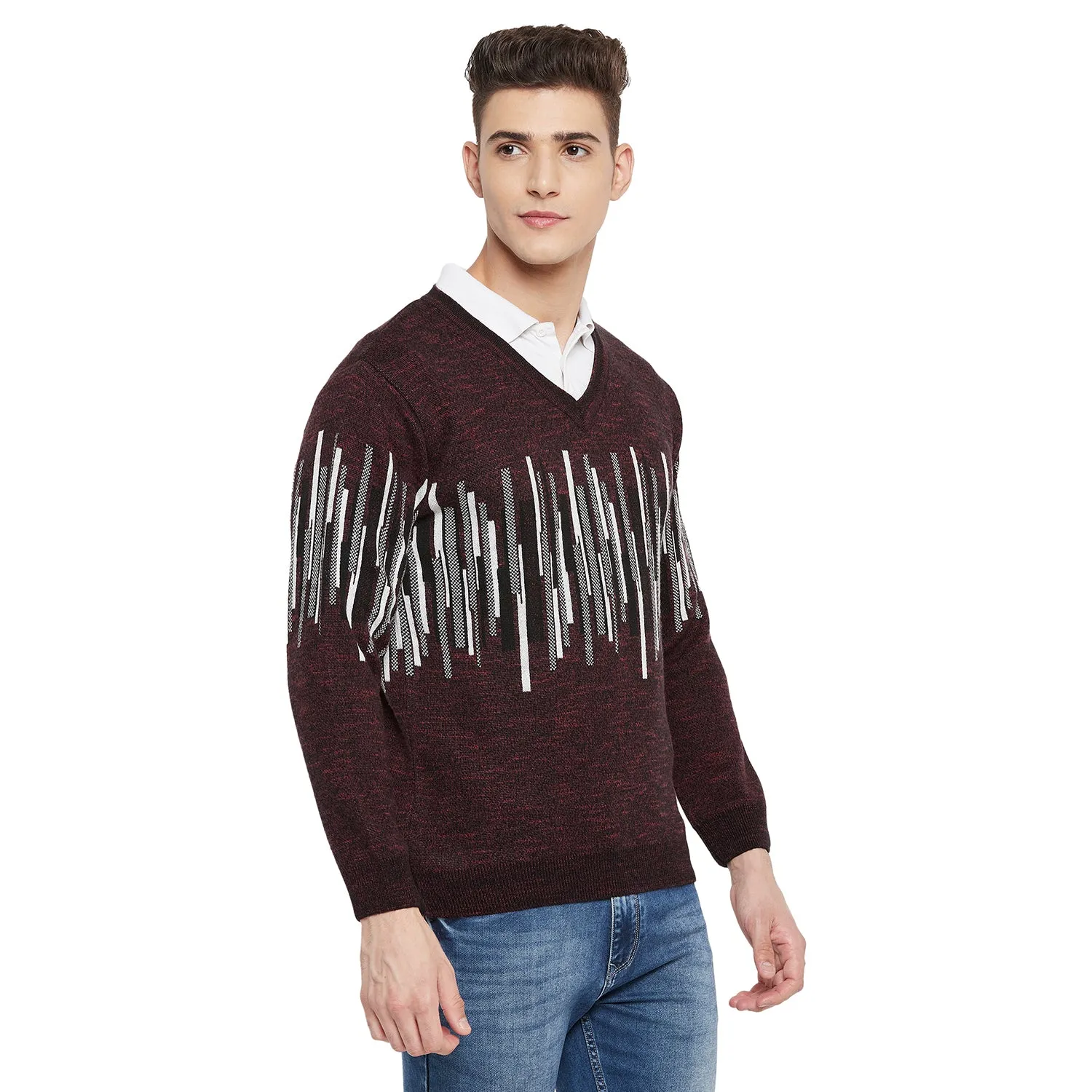 Duke Stardust Men Full Sleeve V Neck Sweater (SDS663)