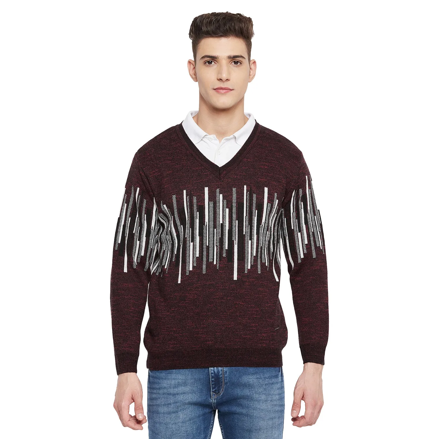 Duke Stardust Men Full Sleeve V Neck Sweater (SDS663)