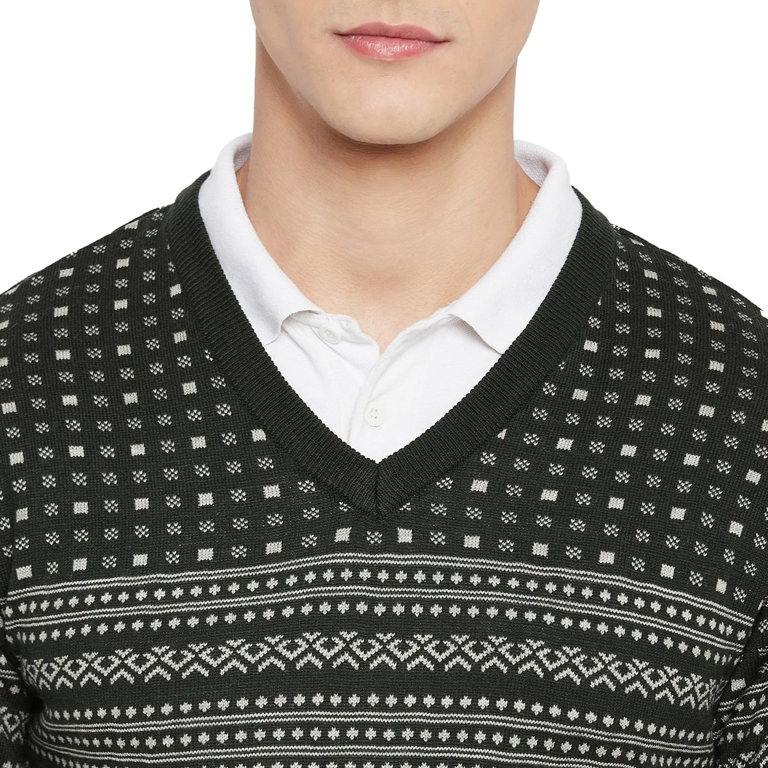 Duke Stardust Men Full Sleeve V Neck Sweater (SDS668)