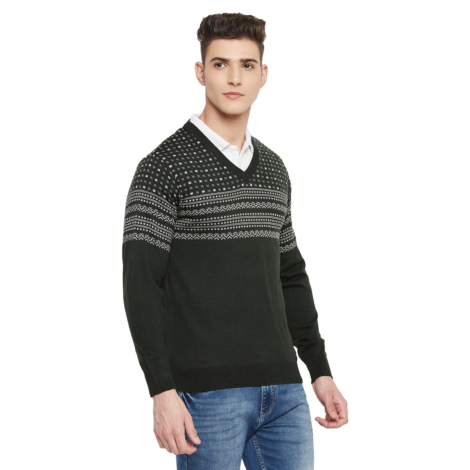 Duke Stardust Men Full Sleeve V Neck Sweater (SDS668)