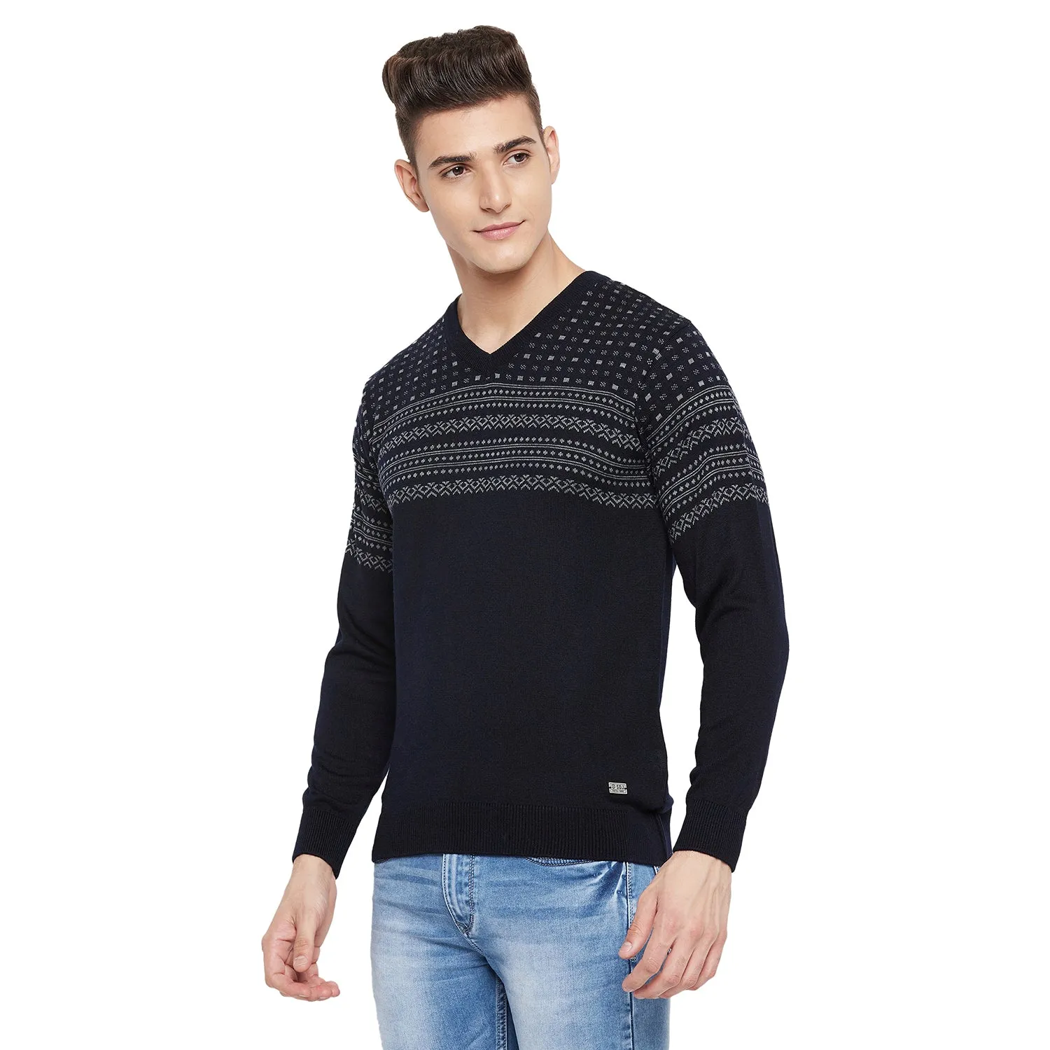 Duke Stardust Men Full Sleeve V Neck Sweater (SDS668)
