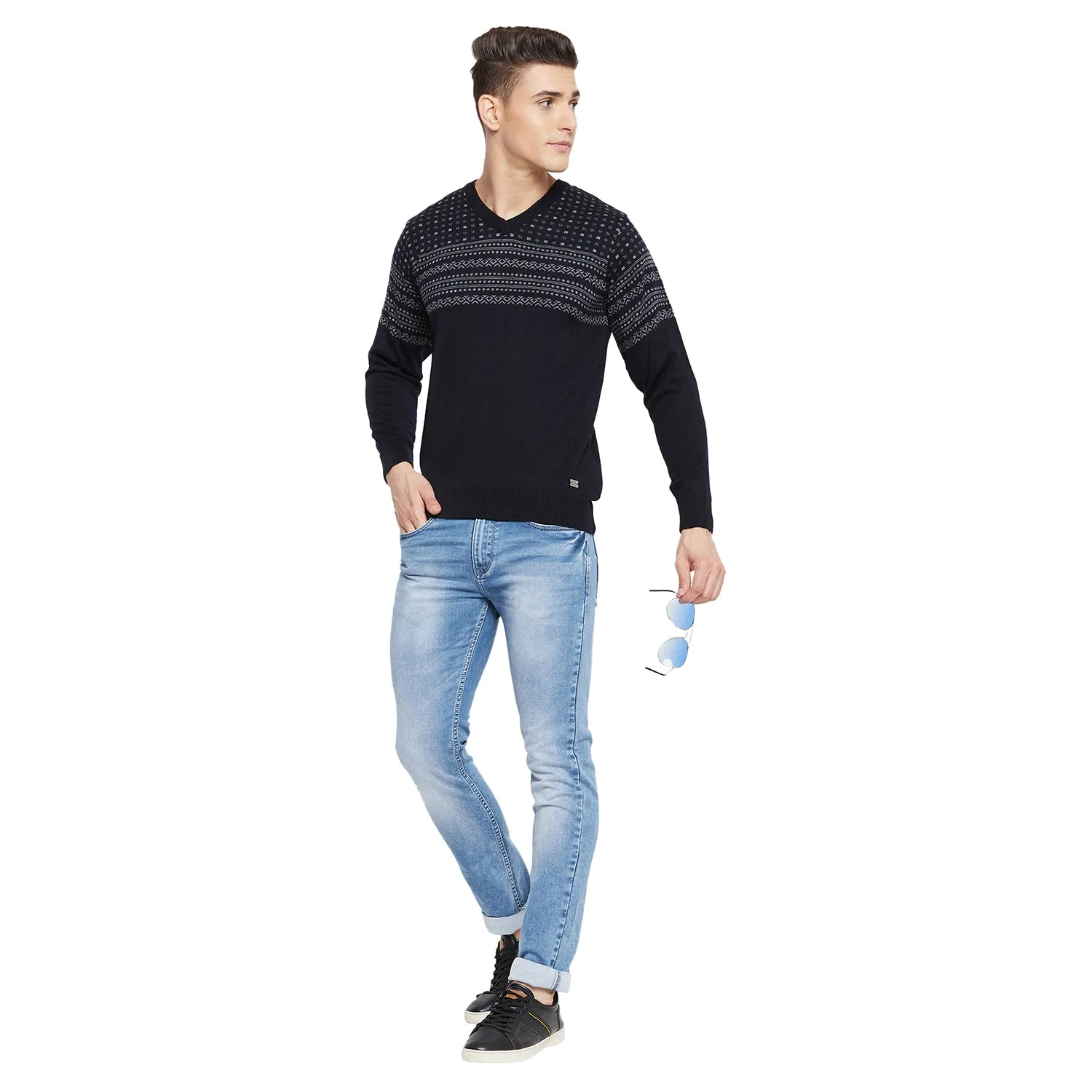 Duke Stardust Men Full Sleeve V Neck Sweater (SDS668)