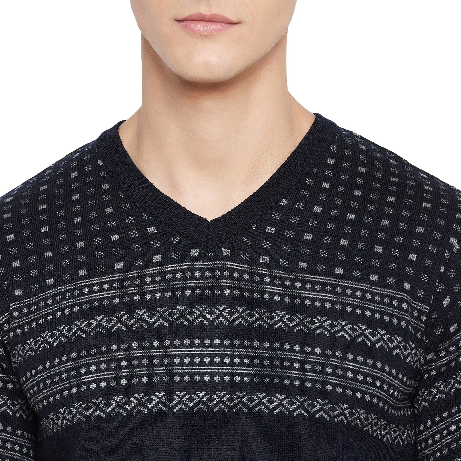 Duke Stardust Men Full Sleeve V Neck Sweater (SDS668)