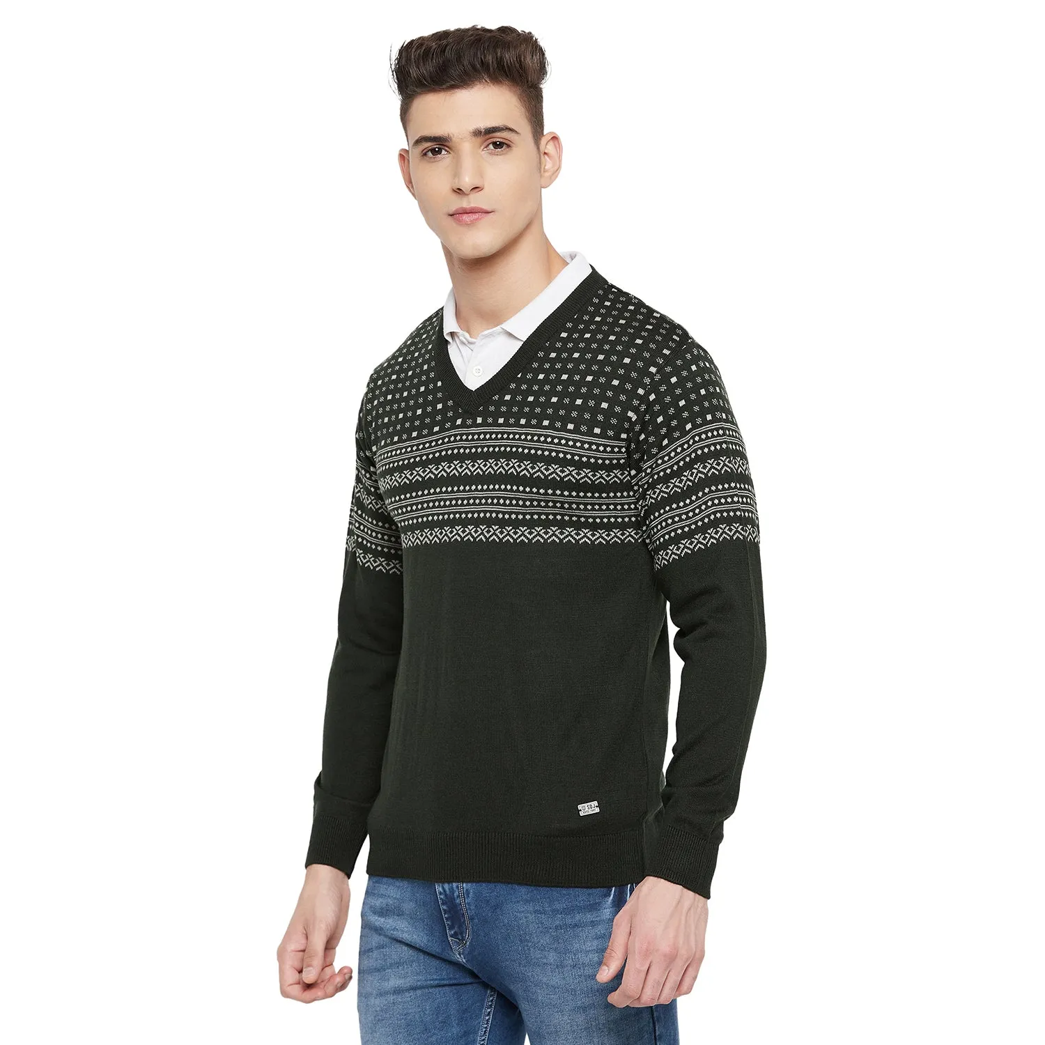 Duke Stardust Men Full Sleeve V Neck Sweater (SDS668)
