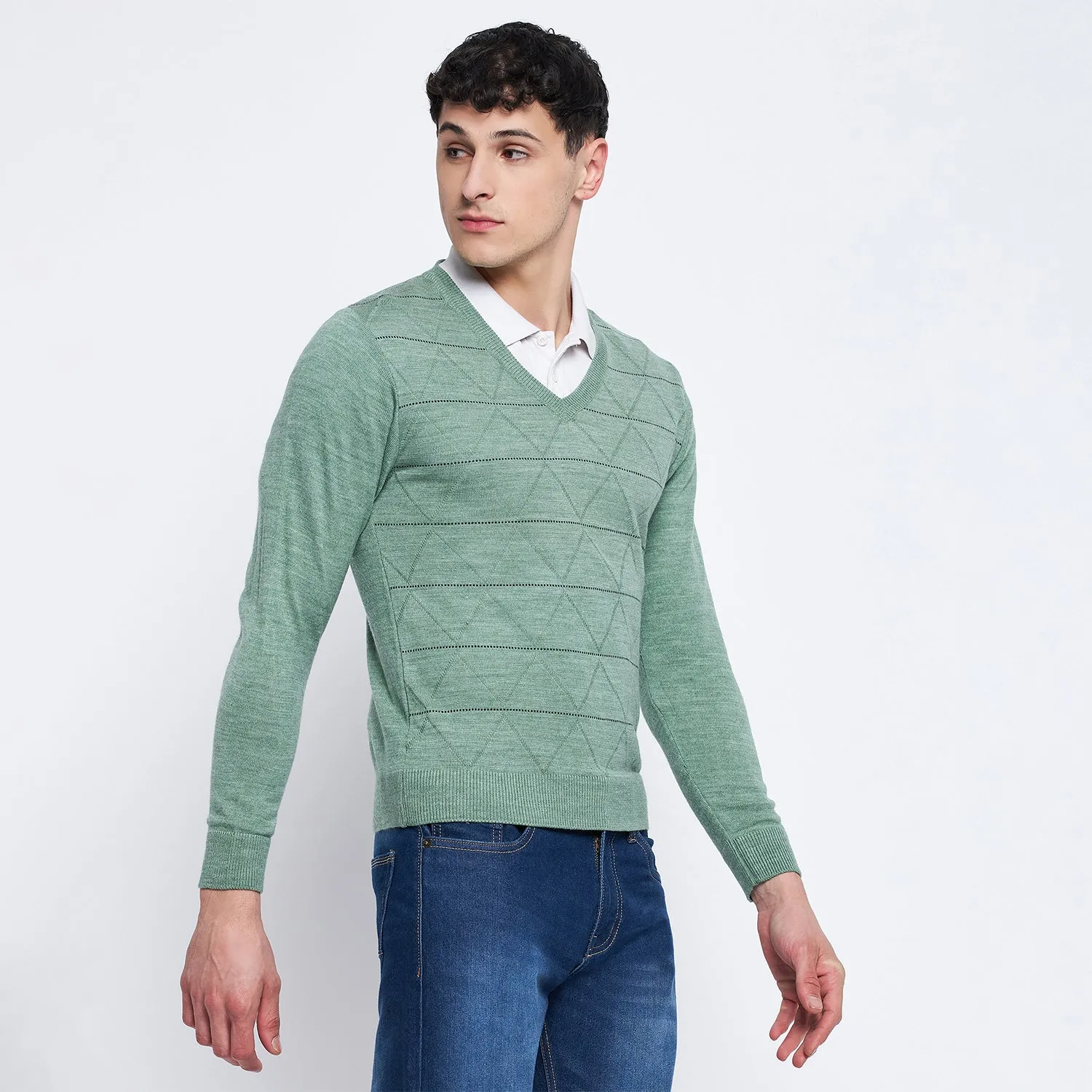 Duke Stardust Men Full Sleeve V-Neck Sweater (SDS8089)