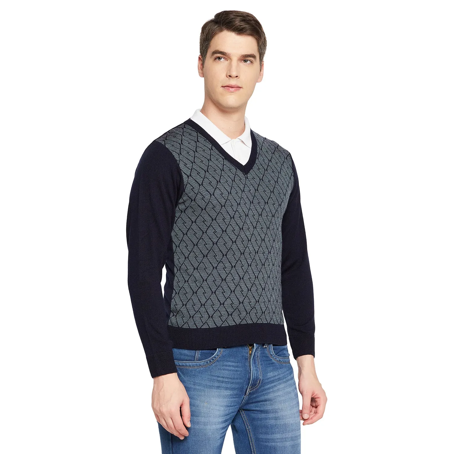 Duke Stardust Men Full Sleeve V Neck Sweater (SDS8090)