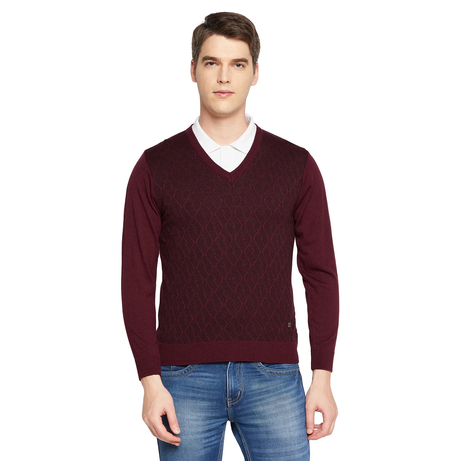 Duke Stardust Men Full Sleeve V Neck Sweater (SDS8090)