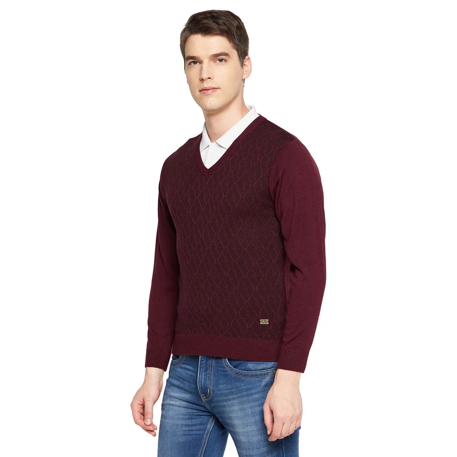 Duke Stardust Men Full Sleeve V Neck Sweater (SDS8090)