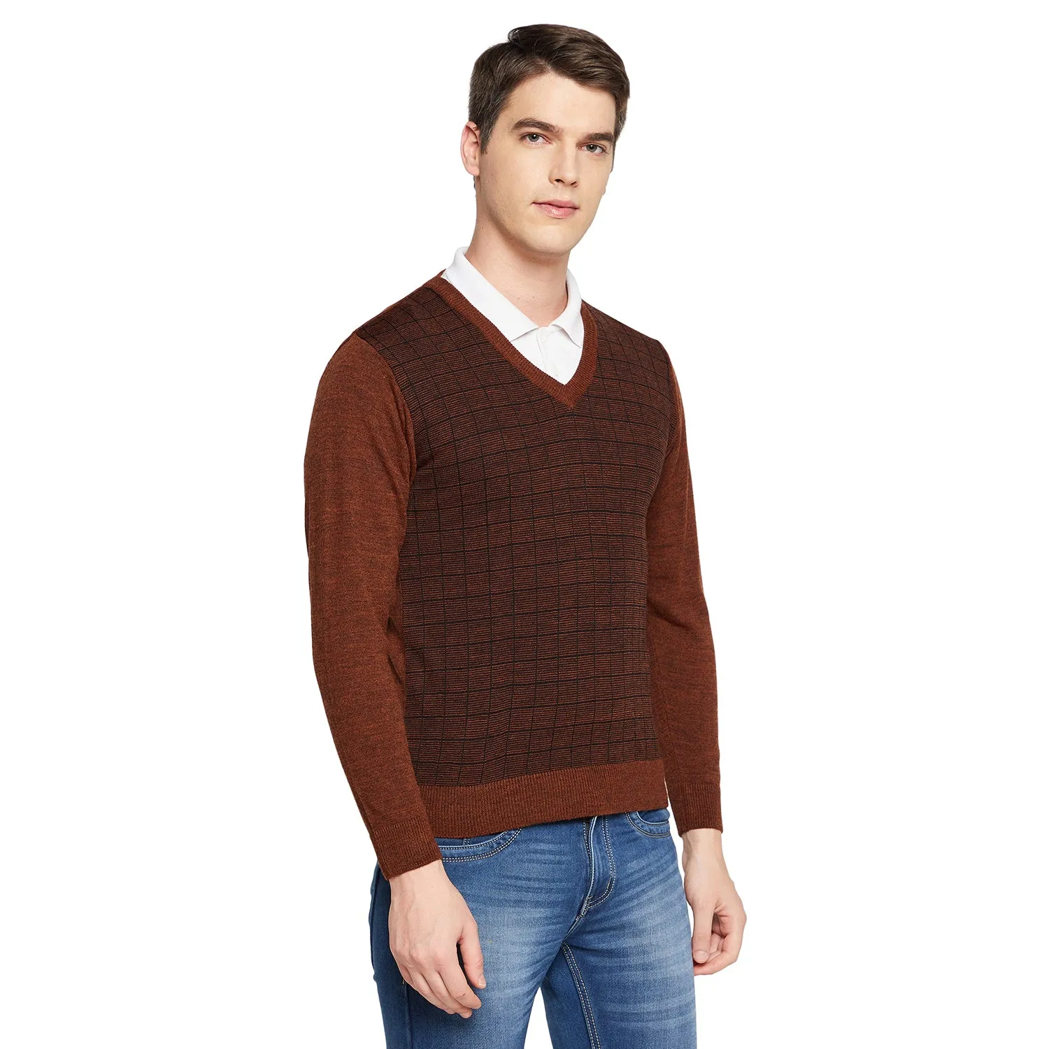 Duke Stardust Men Full Sleeve V Neck Sweater (SDS8095)