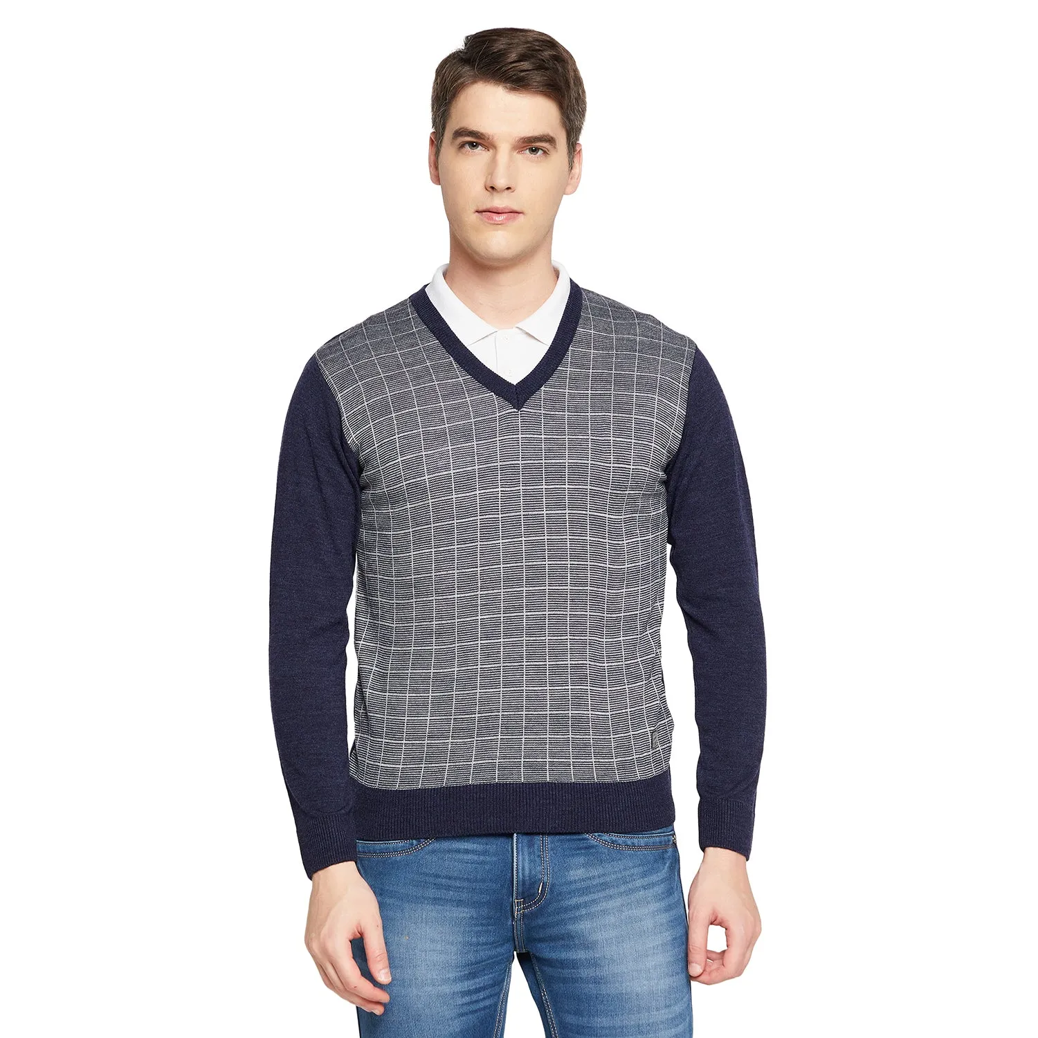 Duke Stardust Men Full Sleeve V Neck Sweater (SDS8095)