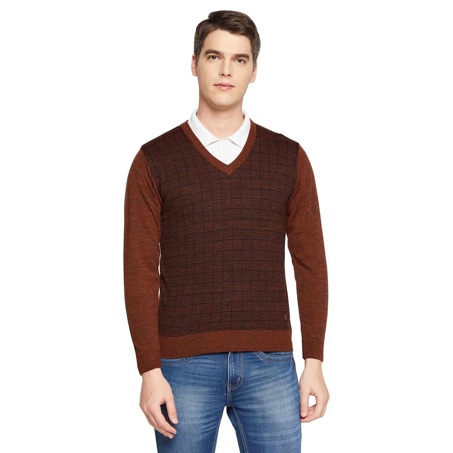 Duke Stardust Men Full Sleeve V Neck Sweater (SDS8095)