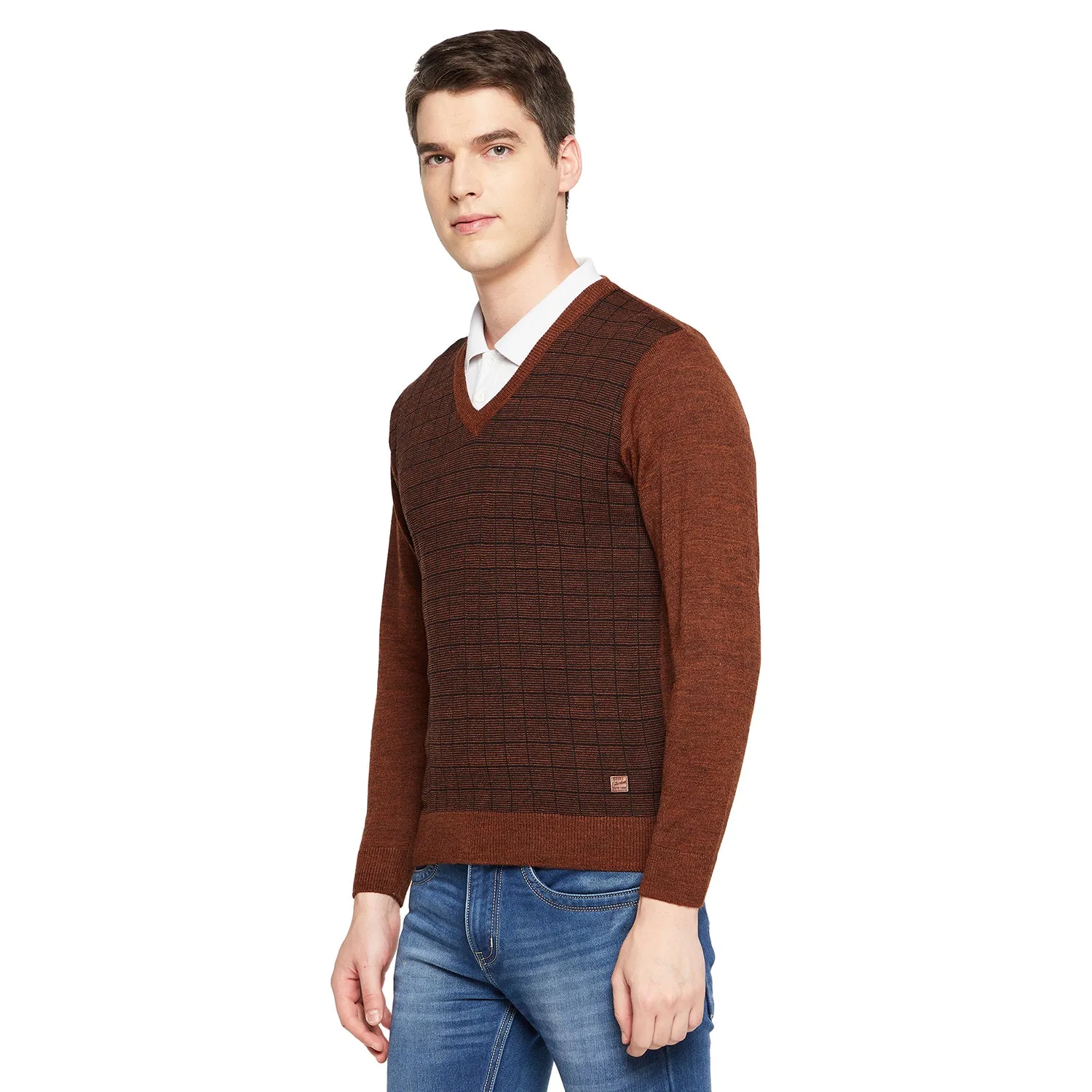 Duke Stardust Men Full Sleeve V Neck Sweater (SDS8095)