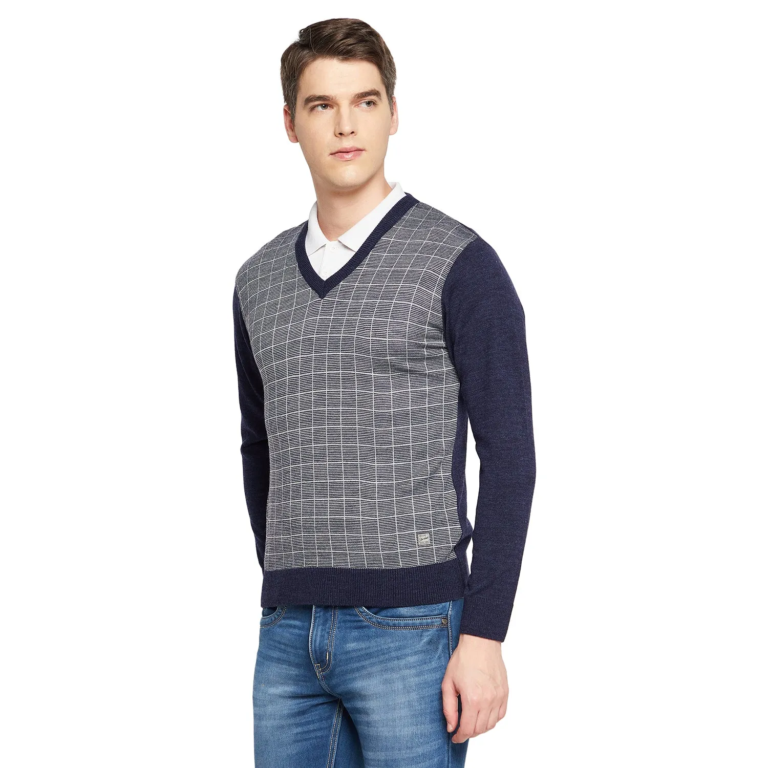 Duke Stardust Men Full Sleeve V Neck Sweater (SDS8095)